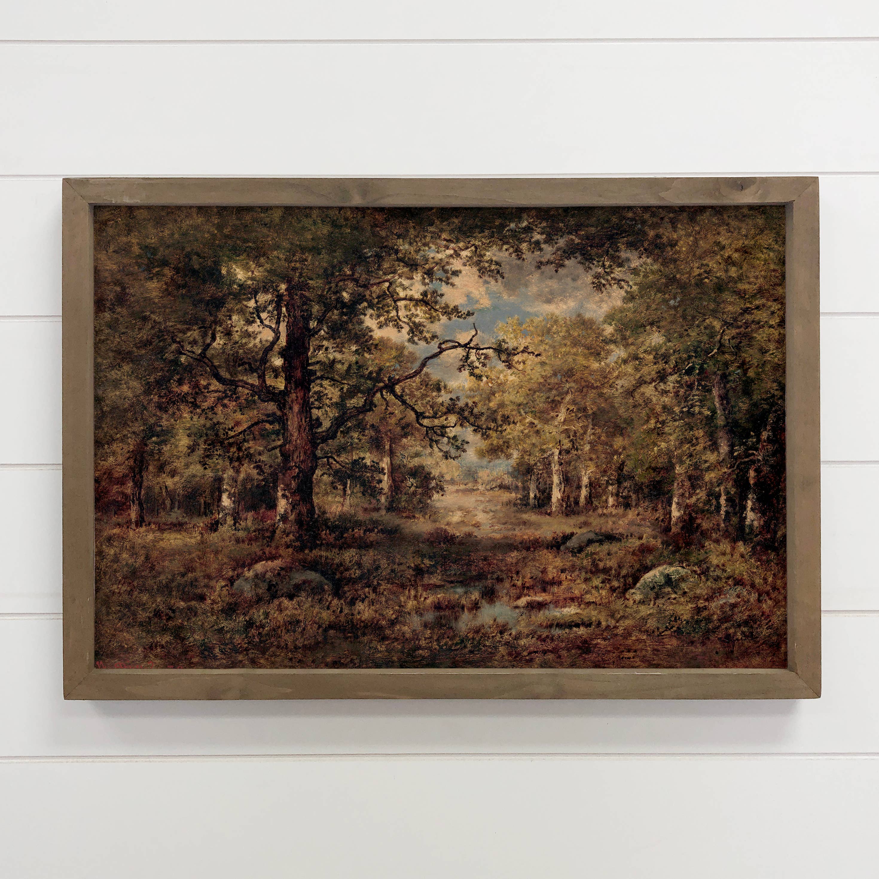 Oak Woodland - Woodland Landscape Canvas Art - Wood Framed