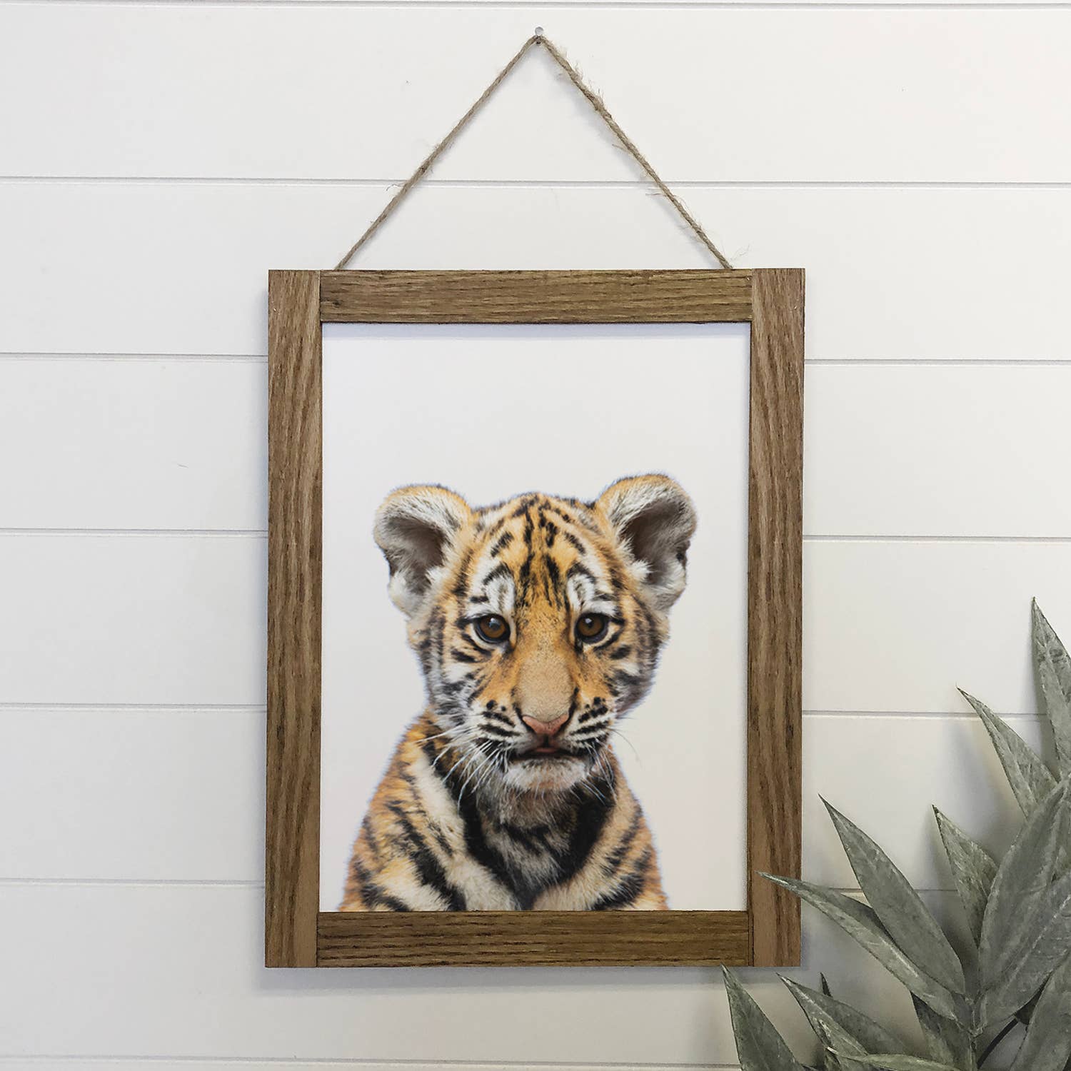 Baby Tiger Wood Sign Cute Animal Nursery Wall Art