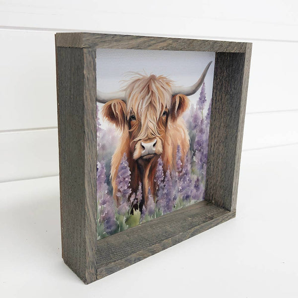 Highland Cow Lavender Fields - Springtime Highland Cow