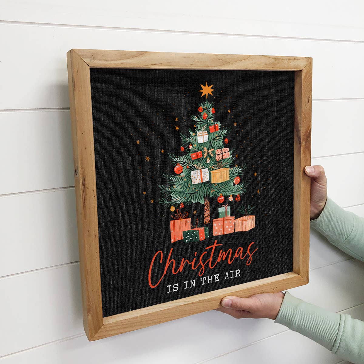 Christmas Is In The Air - Christmas Canvas Art - Wood Framed