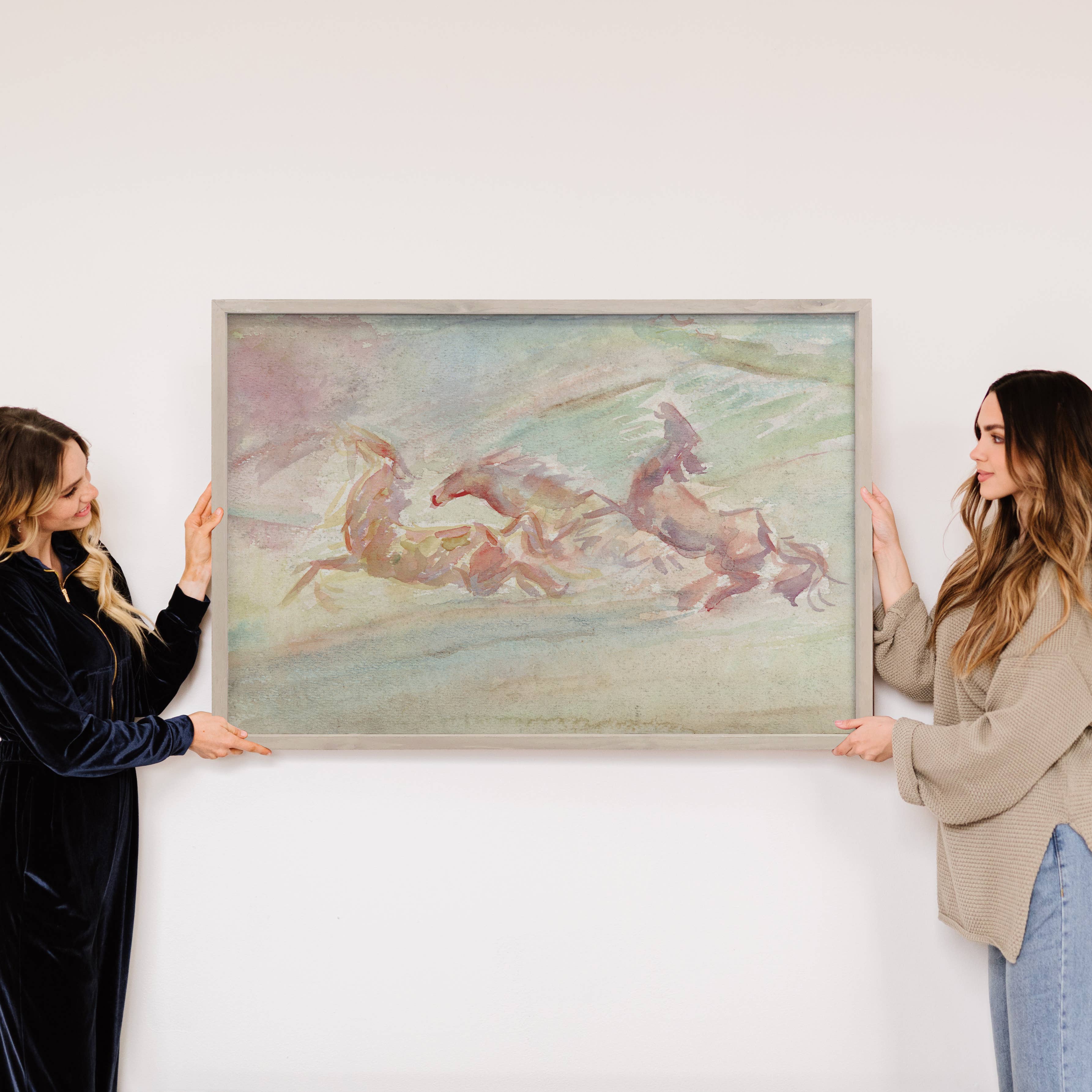 Abstract Watercolor Horses - Abstract Horse Canvas Art