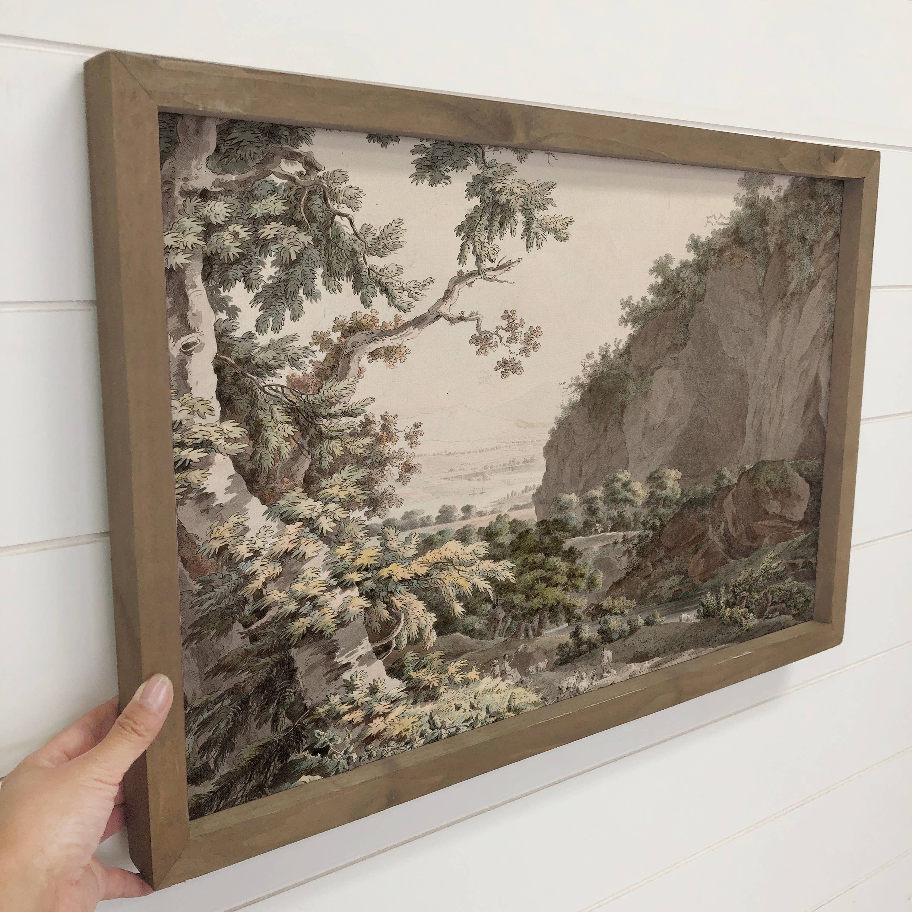 Wooded Valley - Vintage Nature Wall Art - Cabin Canvas Decor