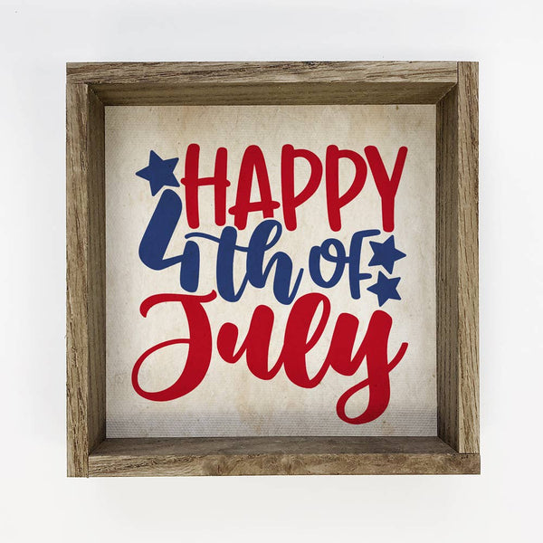 Happy 4th of July - Patriotic Word Sign - American Wall Art