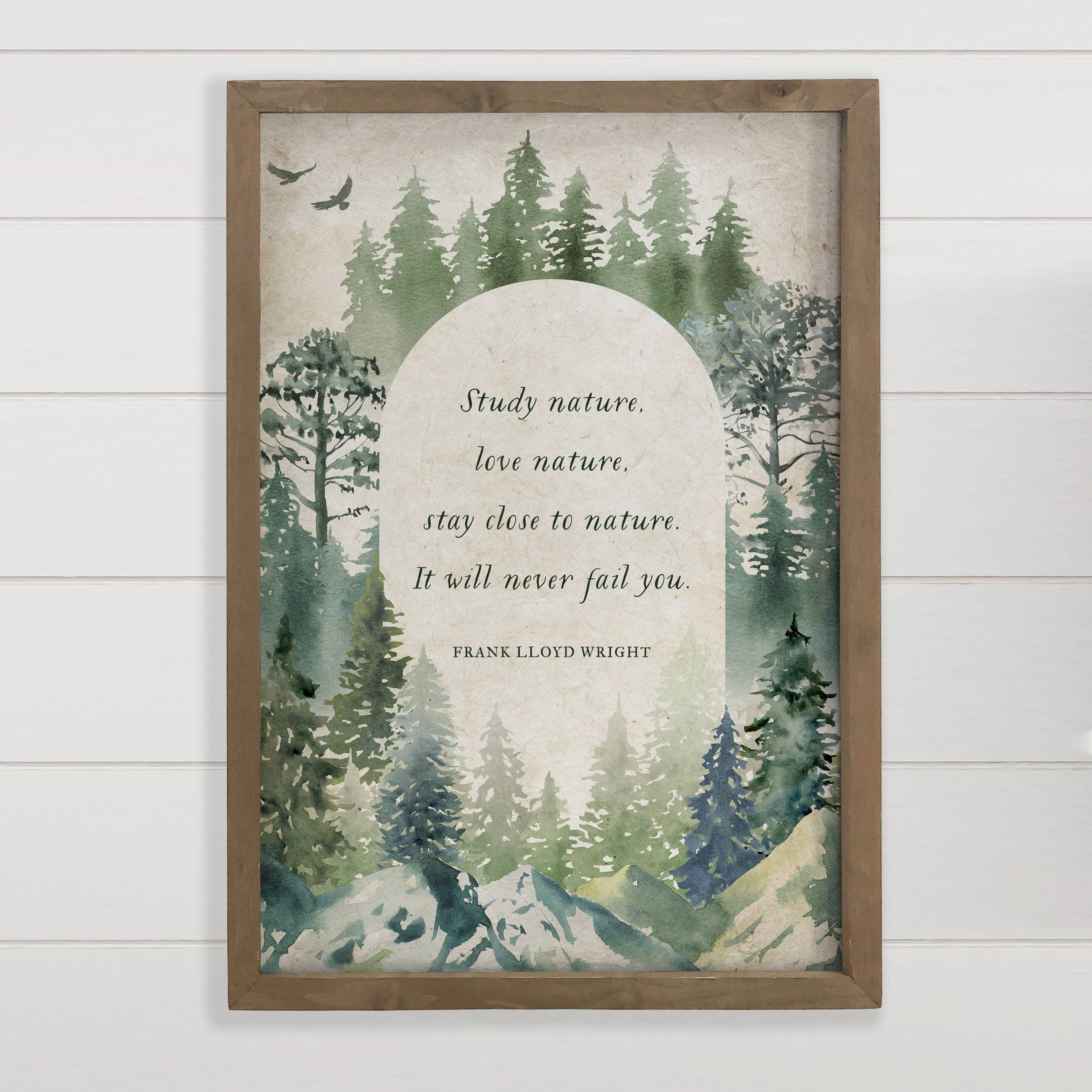 Frank Lloyd Nature Poem - Framed Canvas Art - Cabin Décor