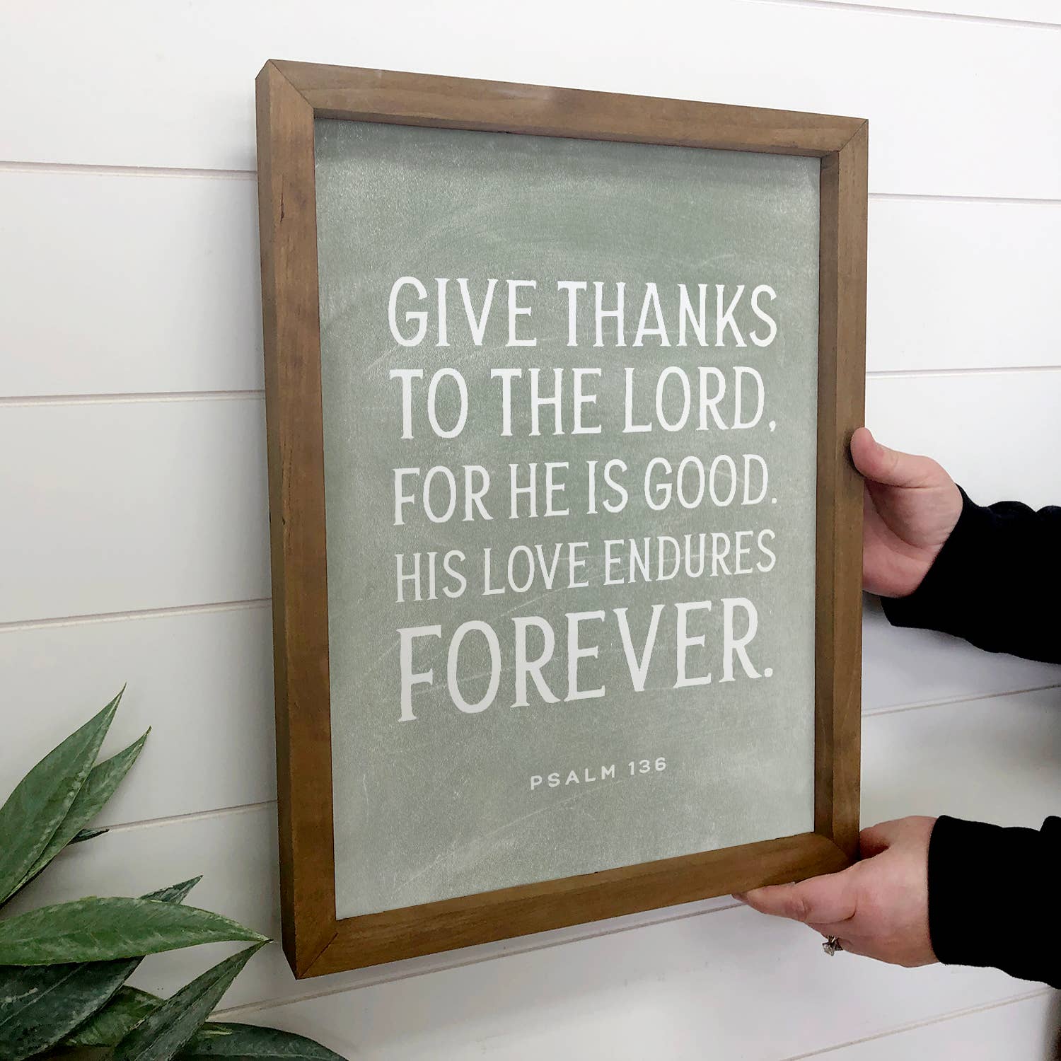 Psalm 136 Give Thanks to the Lord - Scripture Canvas Art