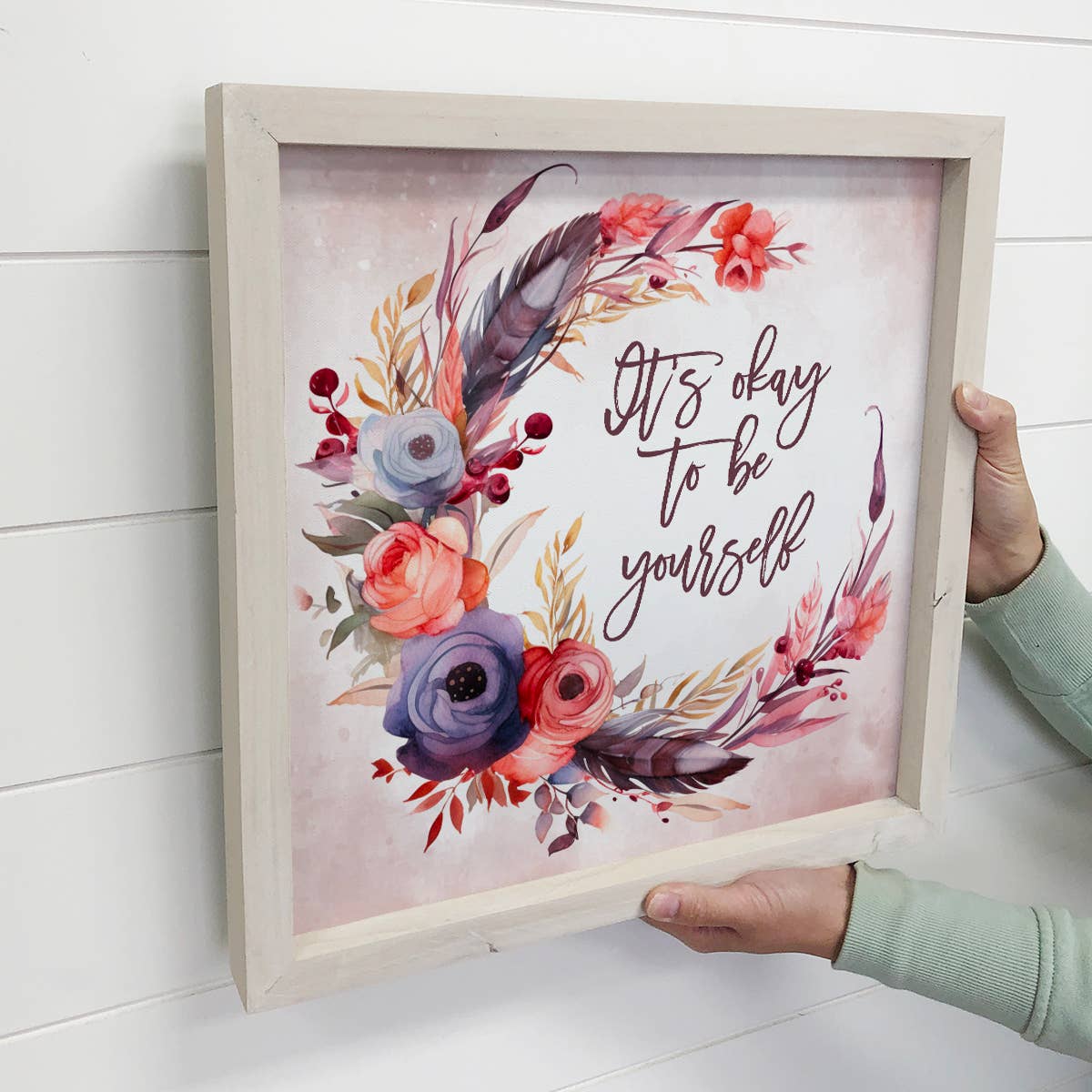 It's Okay To Be Yourself Wall Art - Inspirational Word Art