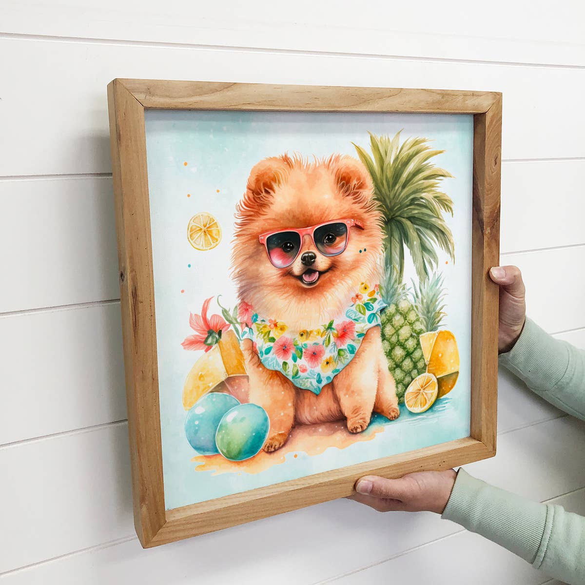 Pomeranian Summer Drink Small Canvas Sign- Funny Cocktail