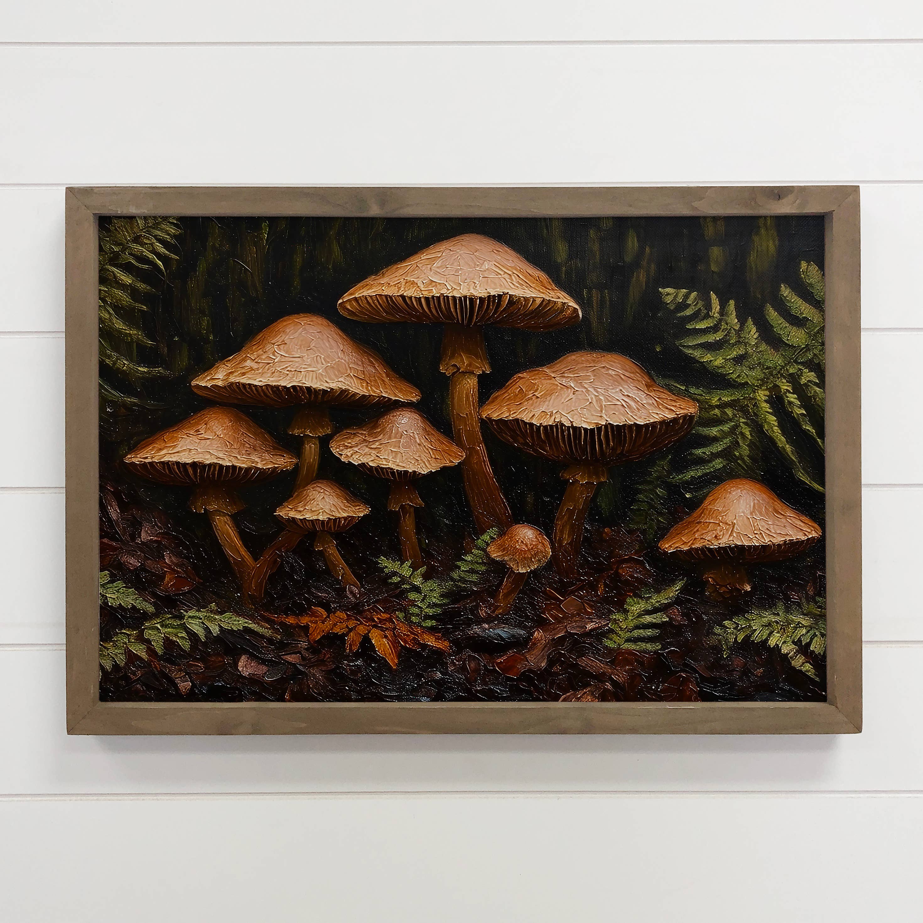 Mushroom Family - Nature Canvas Art - Wood Framed Wall Art