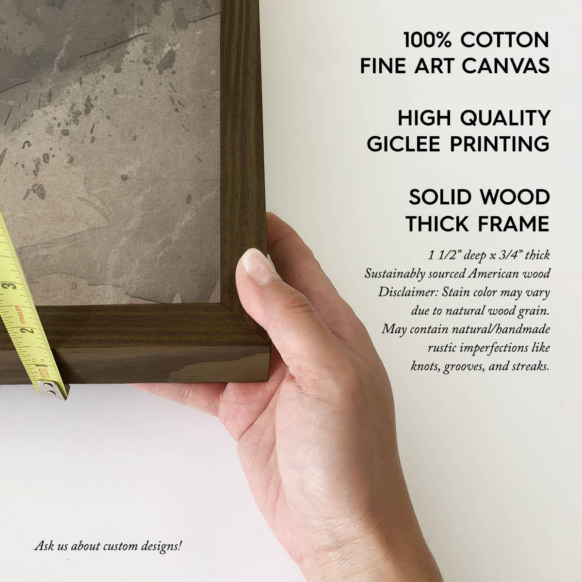 Custom Mountain Town Gray - Cabin Canvas Sign - Wood Framed