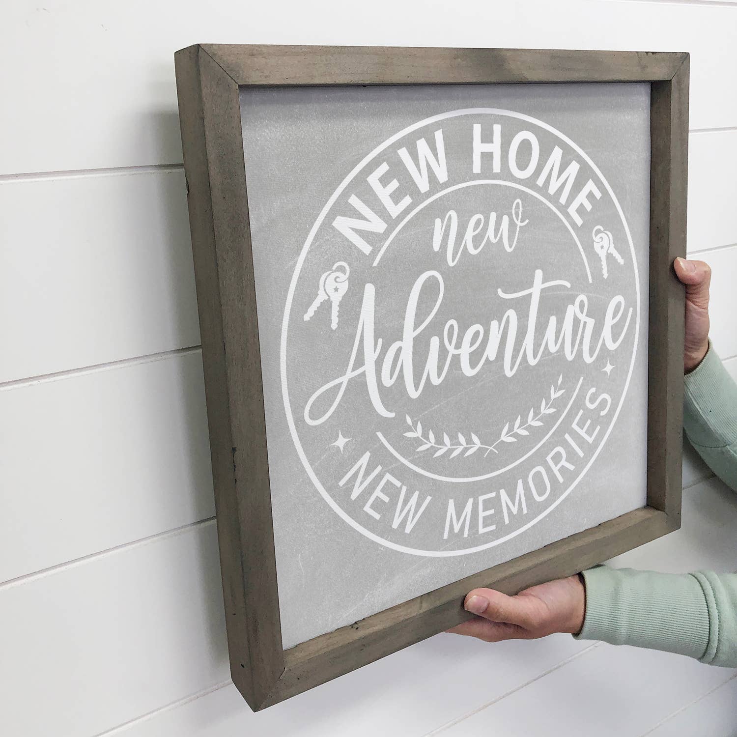 New Home New Adventure - Home Canvas Wall Art - Wood Framed