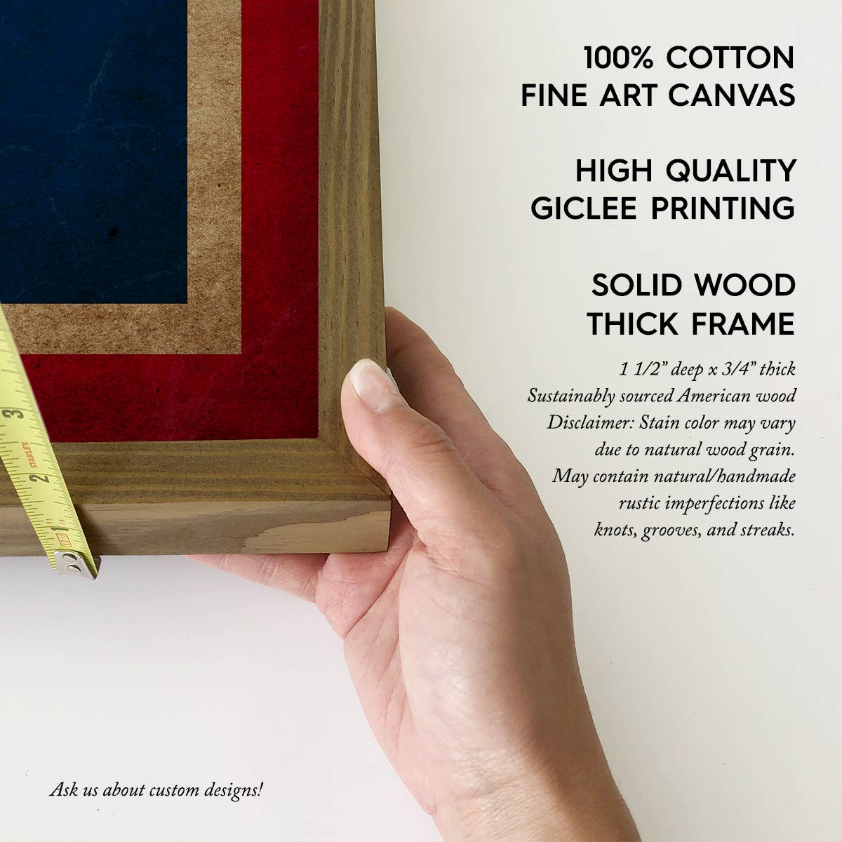 Wyoming Vintage Flag - State Flag Canvas Art - Wood Framed