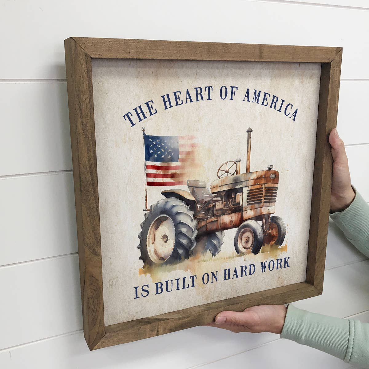 Hard Work America - Vintage America Sign - Farmhouse Decor