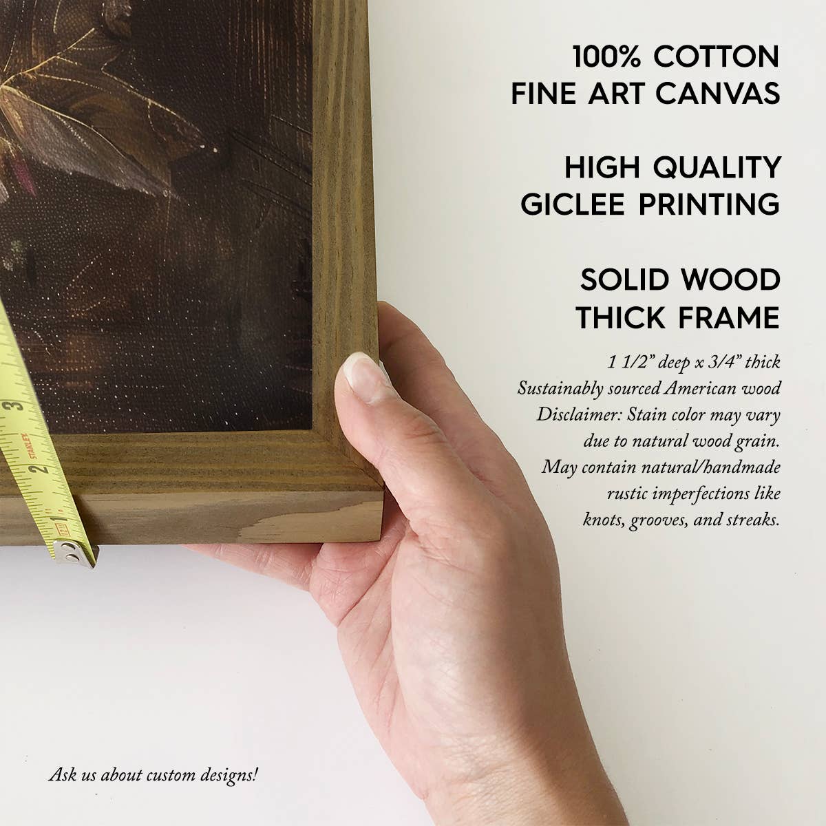 Moody Dark Wildflowers - Flower Canvas Art - Wood Framed