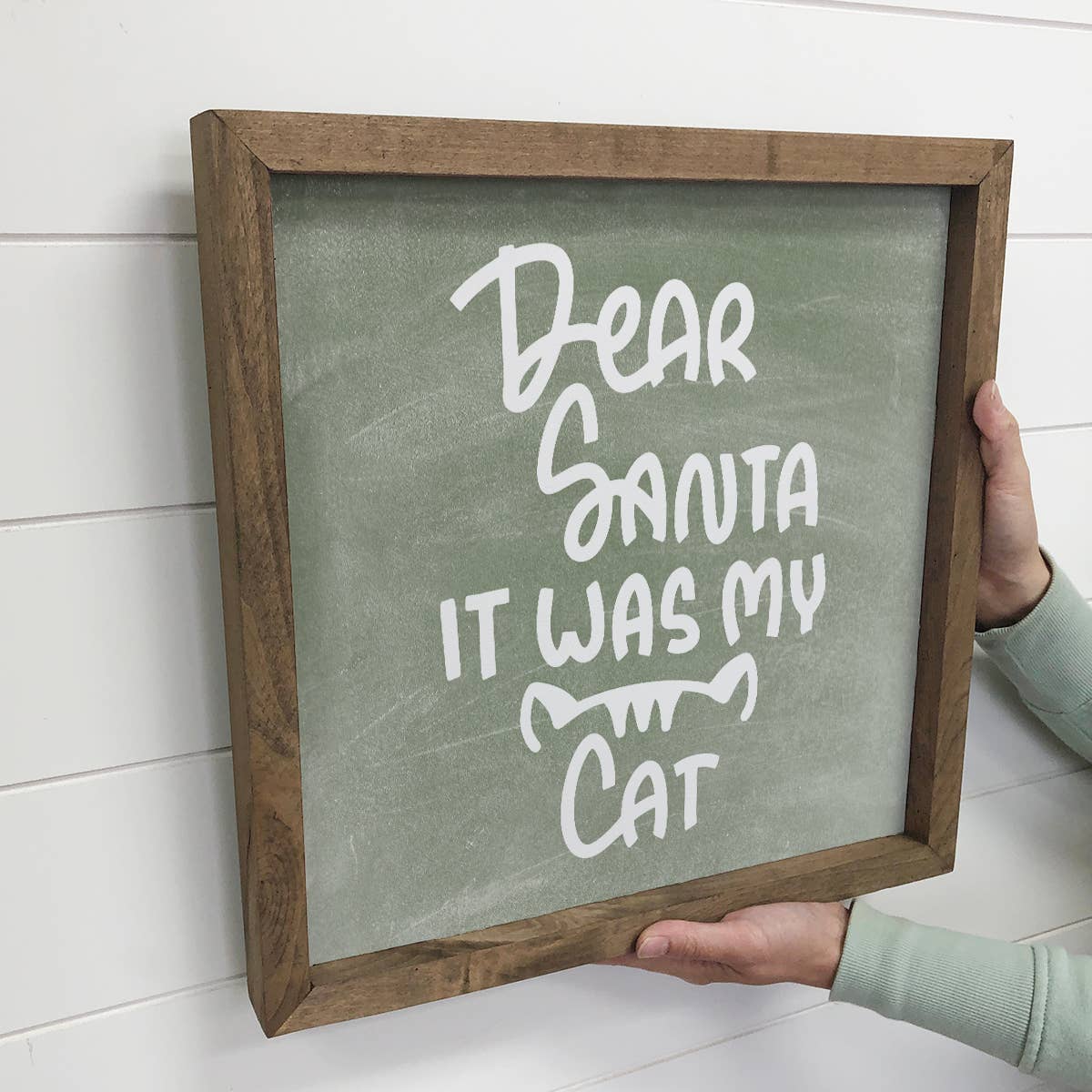 Santa It Was My Cat Funny Gift Canvas Small Sign