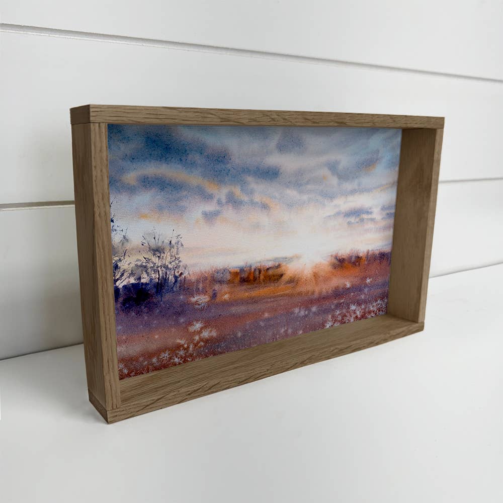 Abstract Sunlit Field - Nature Canvas Art - Wood Framed Art