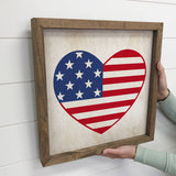 American Heart - America Love Canvas - 4th of July Wall Art
