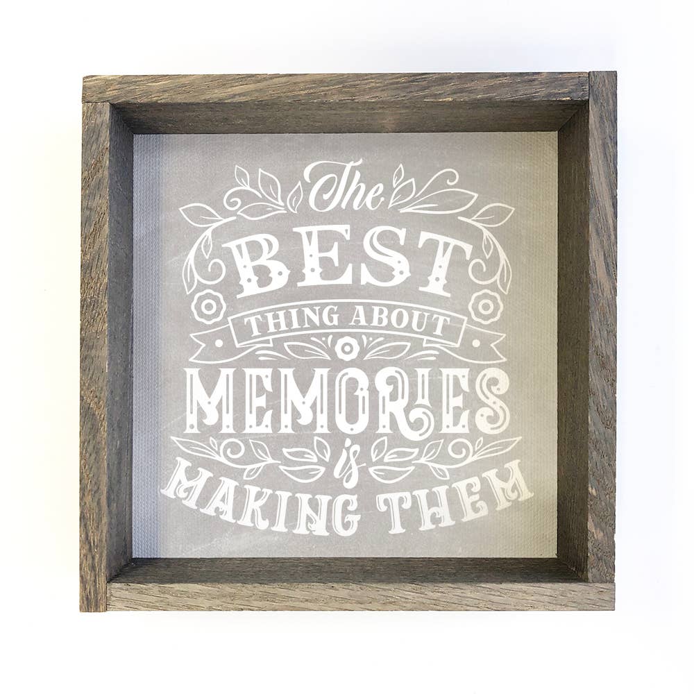The Best Thing About Memories - Cute Word Canvas Art - Frame