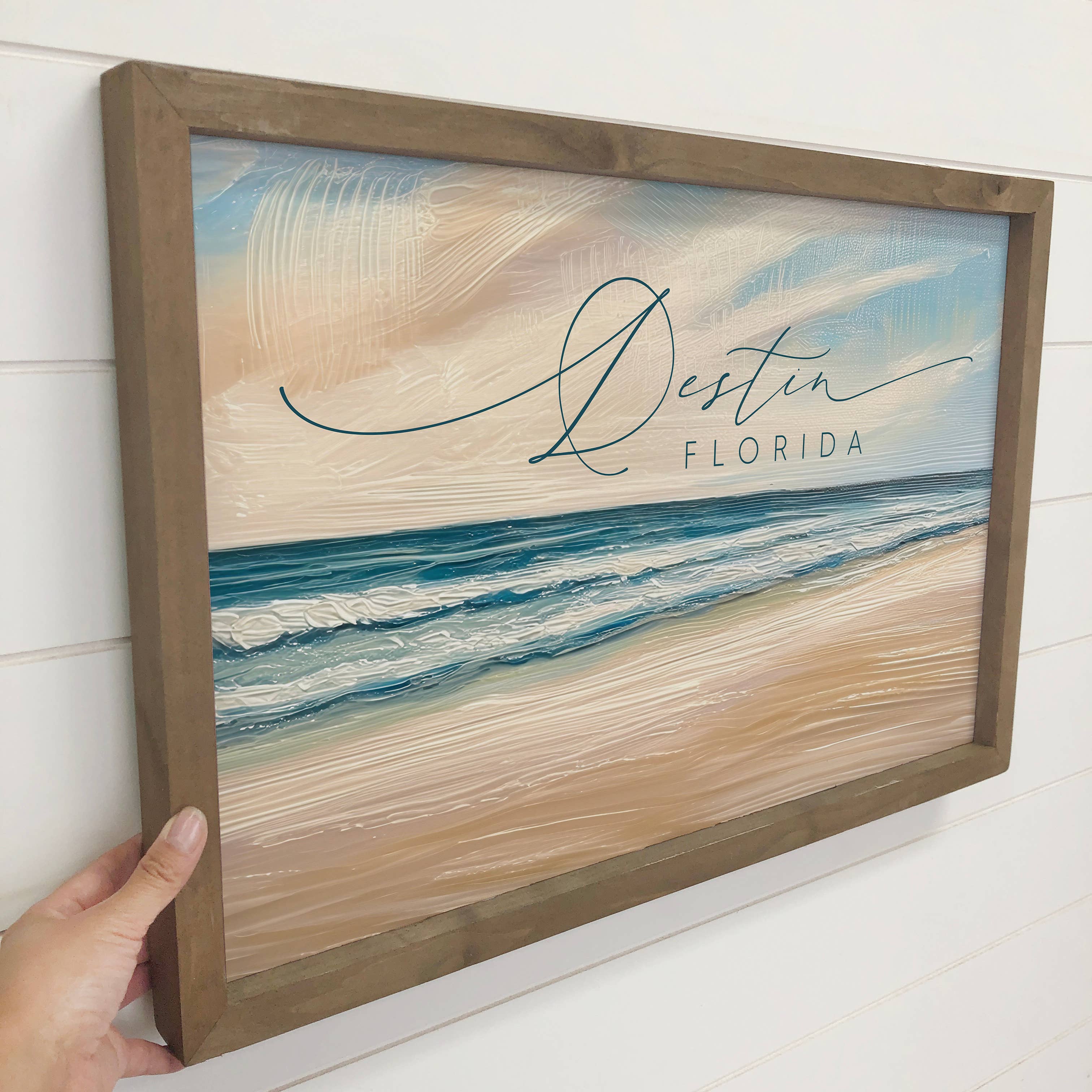 Custom Sandy Beach Scene - Custom Canvas Art - Wood Framed