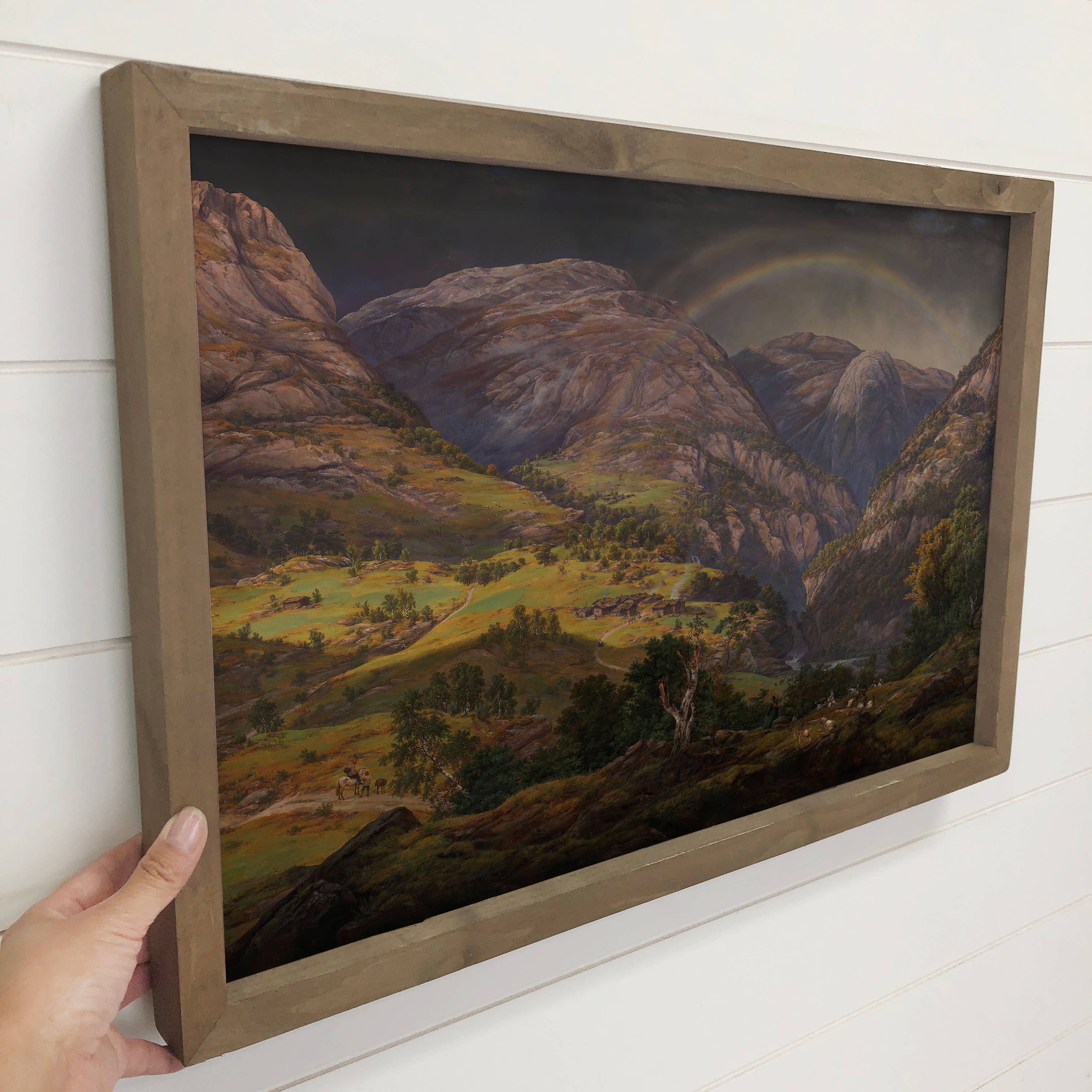 Rainbow in the Mountains -Nature Landscape Canvas Art