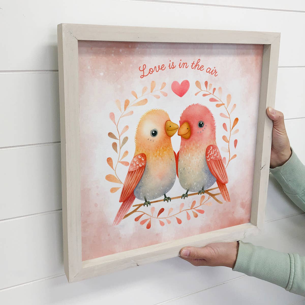 Love is in the Air Love Birds - Cute Valentines Day Wall Art