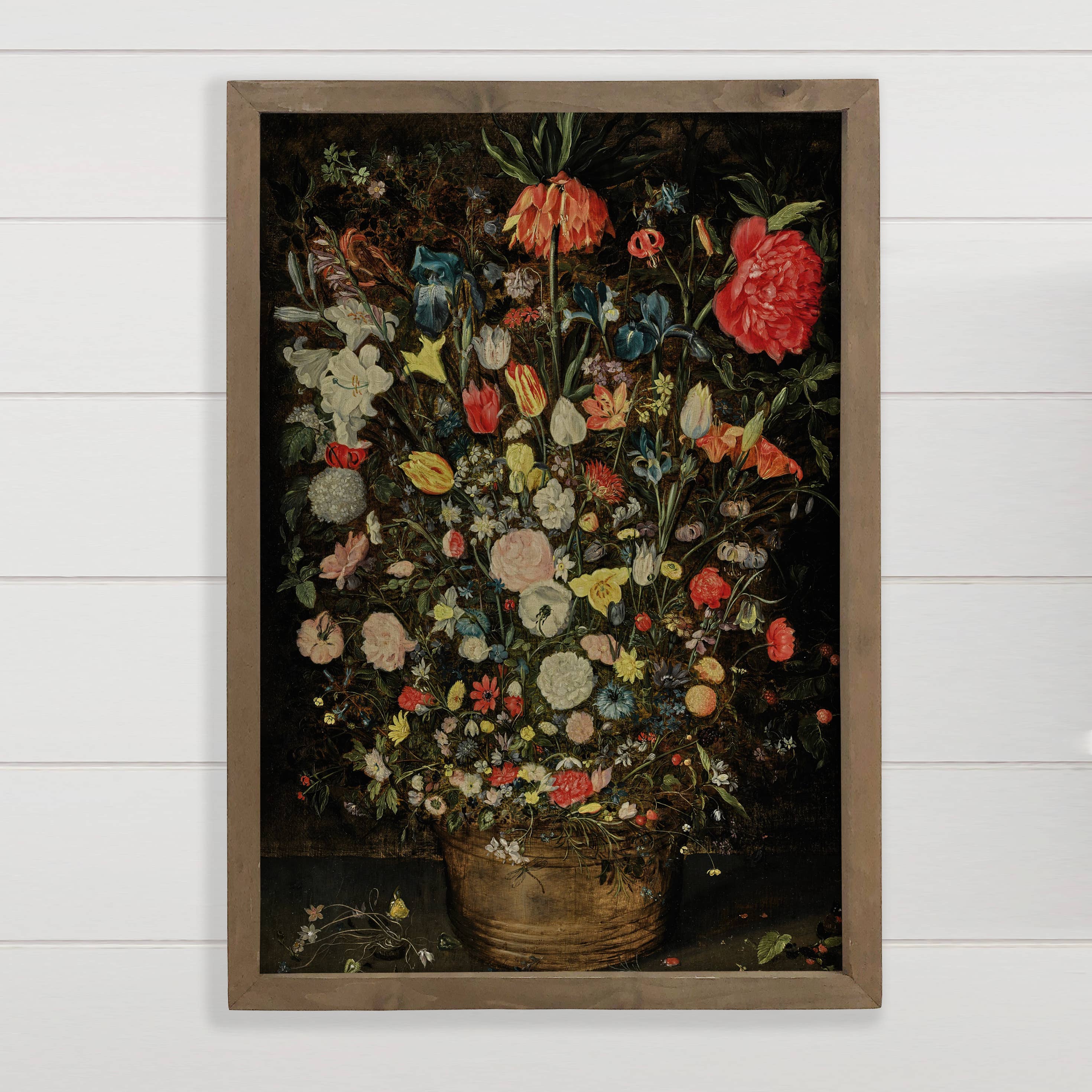 Full Bouquet of Flowers - Flower Canvas Art - Wood Framed