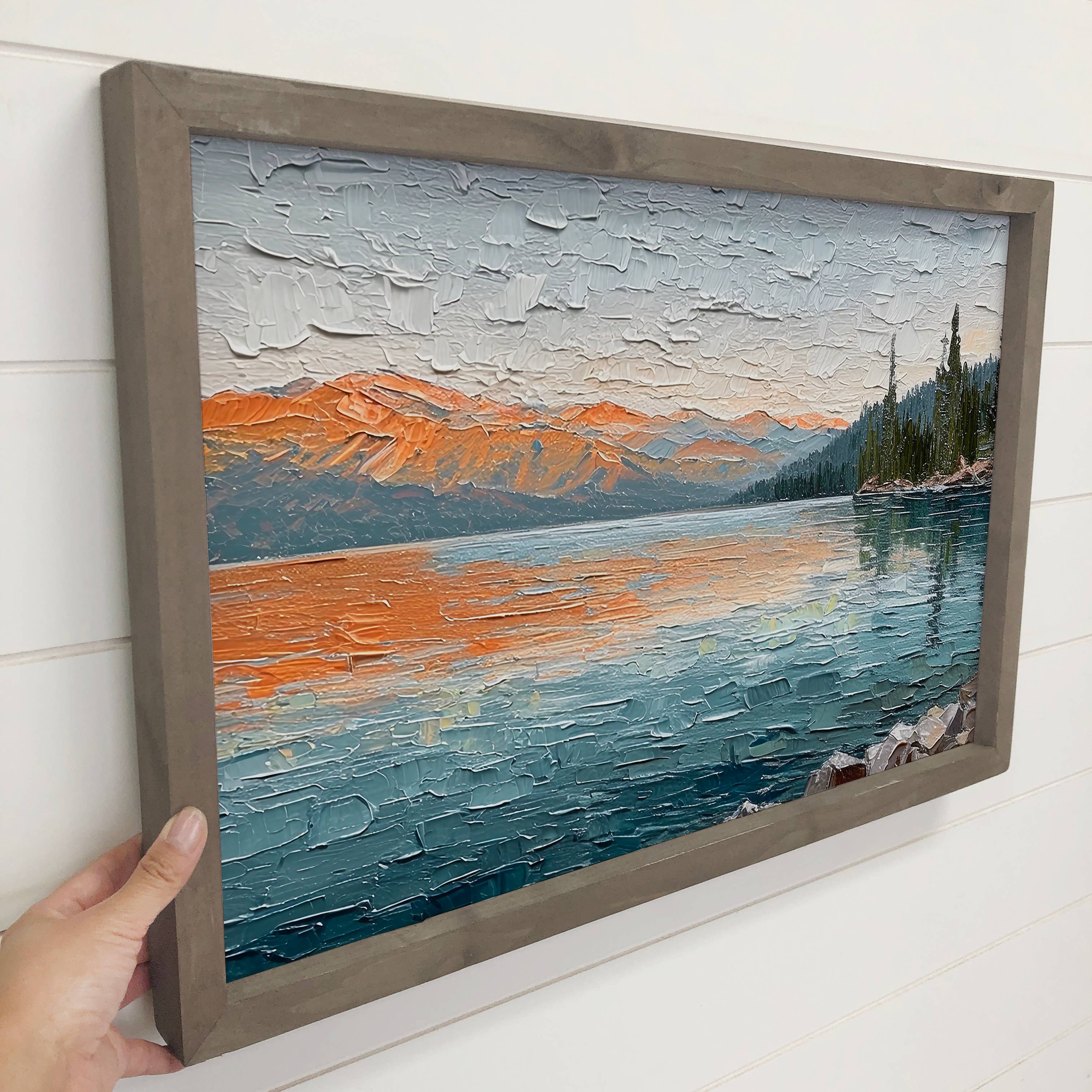 Blue Copper Lake Tahoe - Lake Landscape Canvas Art - Framed