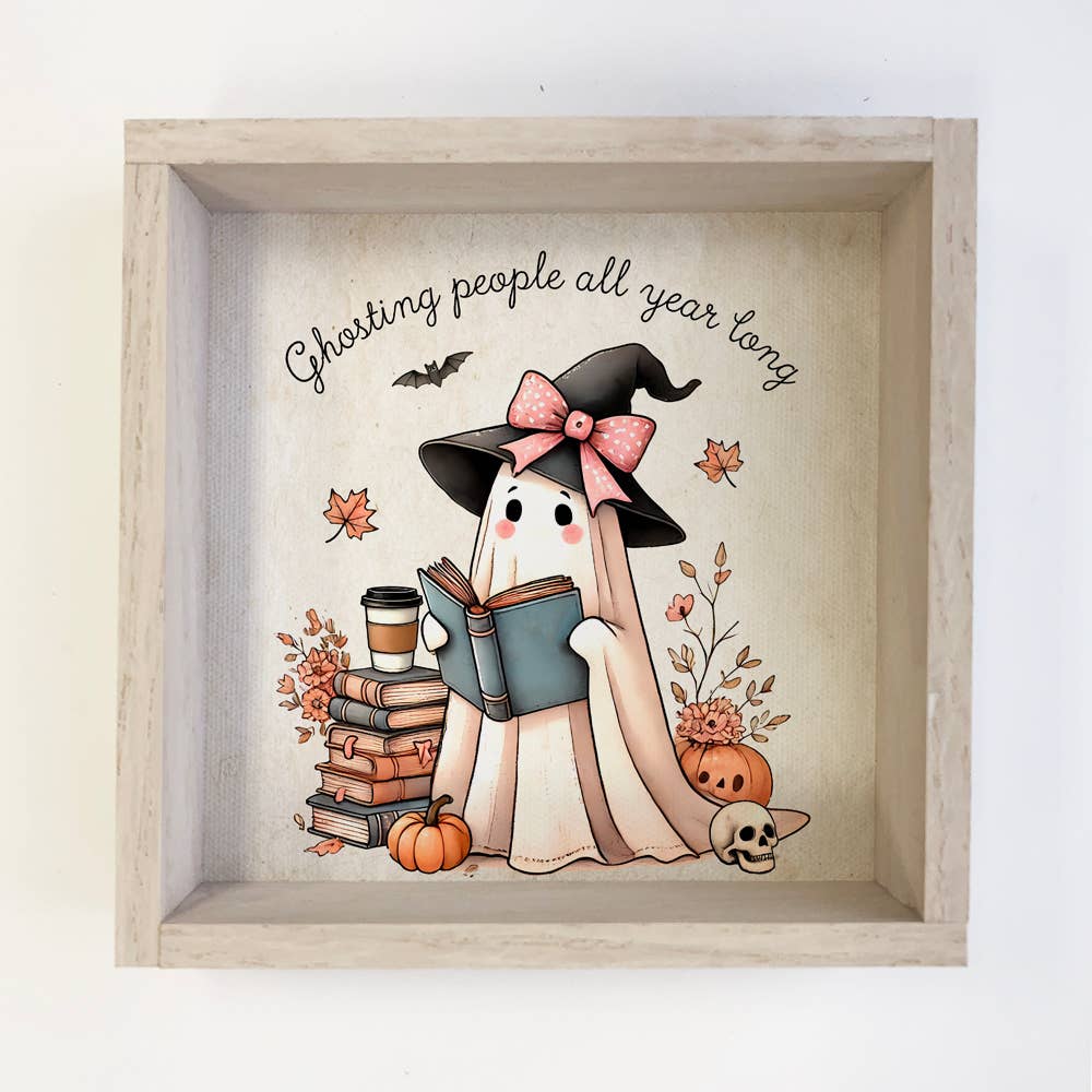 Cute Ghost Books Ghosting People All Year Long - Halloween