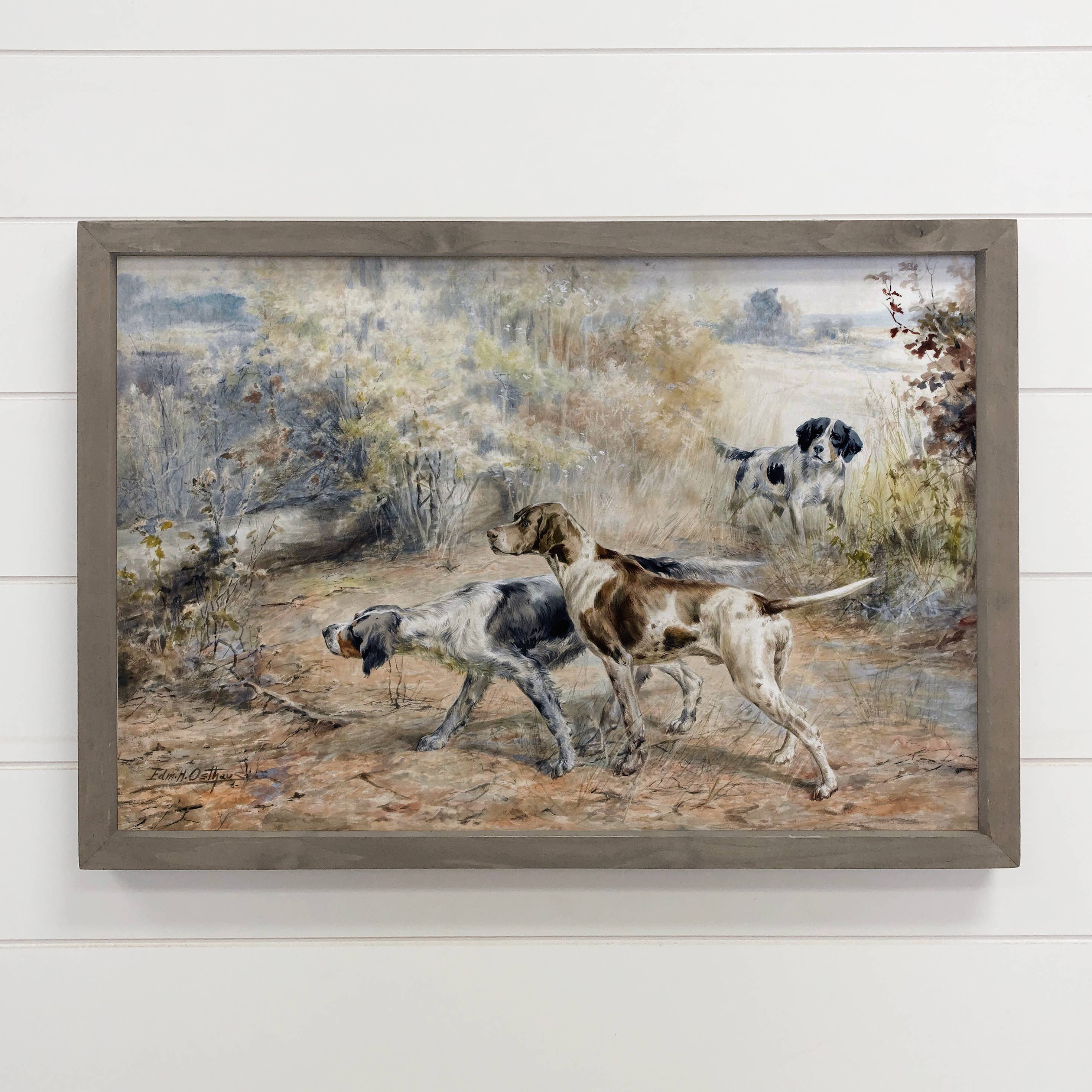 Spaniel Hunting Dogs - Hunting Dog Canvas Art - Wood Framed