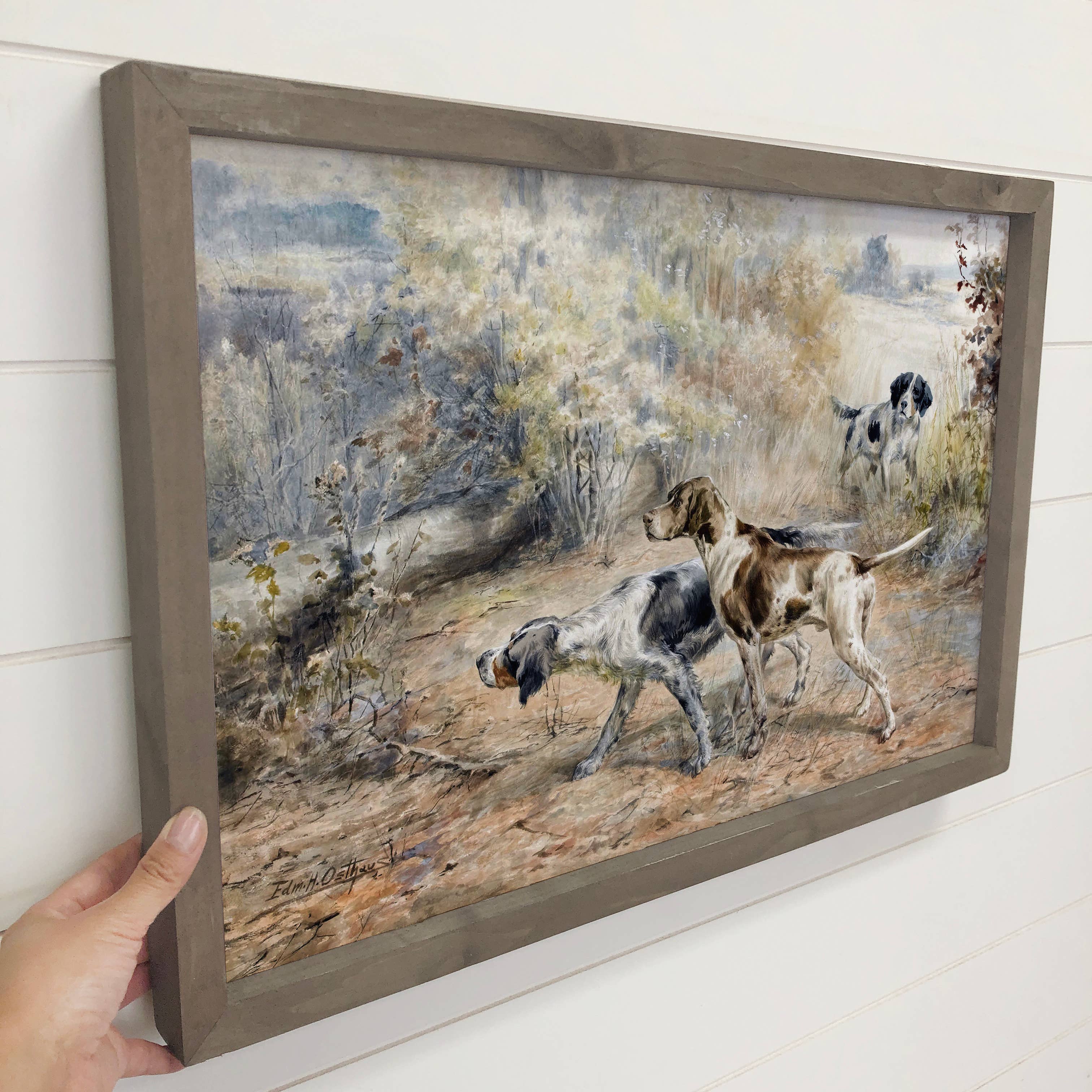 Spaniel Hunting Dogs - Hunting Dog Canvas Art - Wood Framed