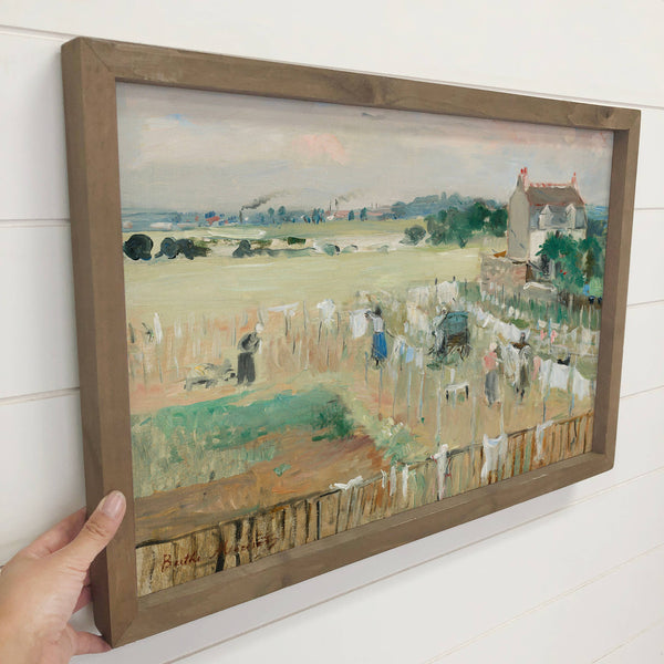 Laundry on the Farm - Nature Canvas Art - Wood Framed Art