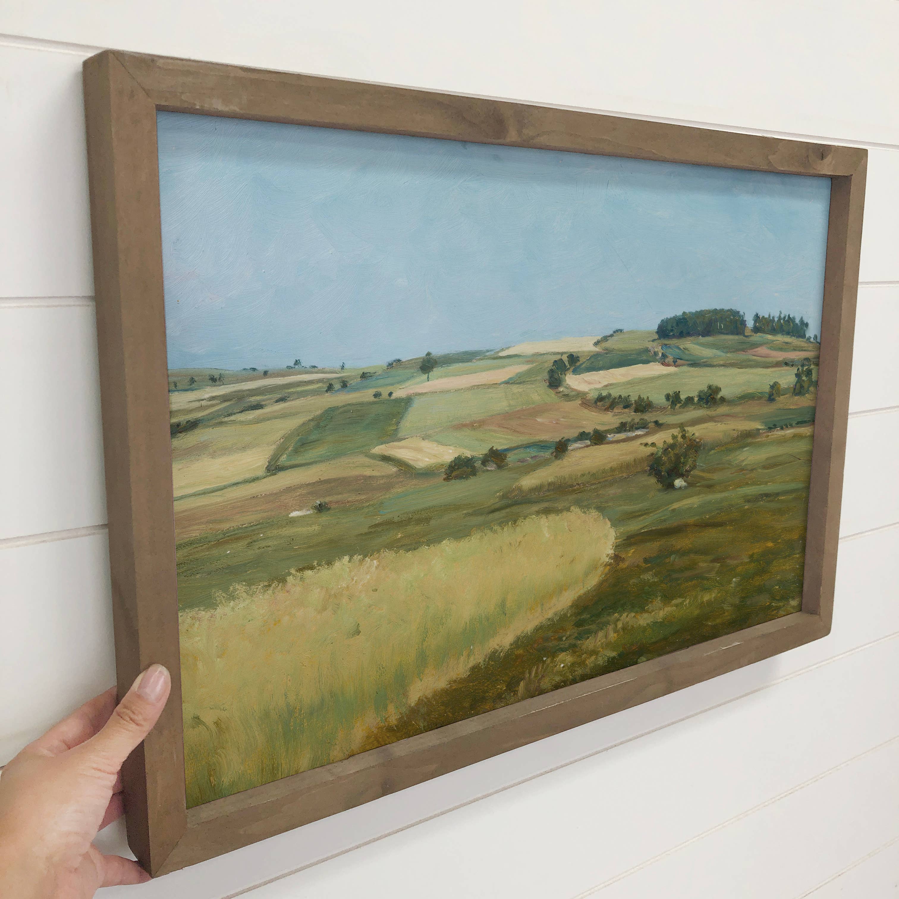 Farm Fields - Open Fields Canvas Art - Wood Framed Wall Art