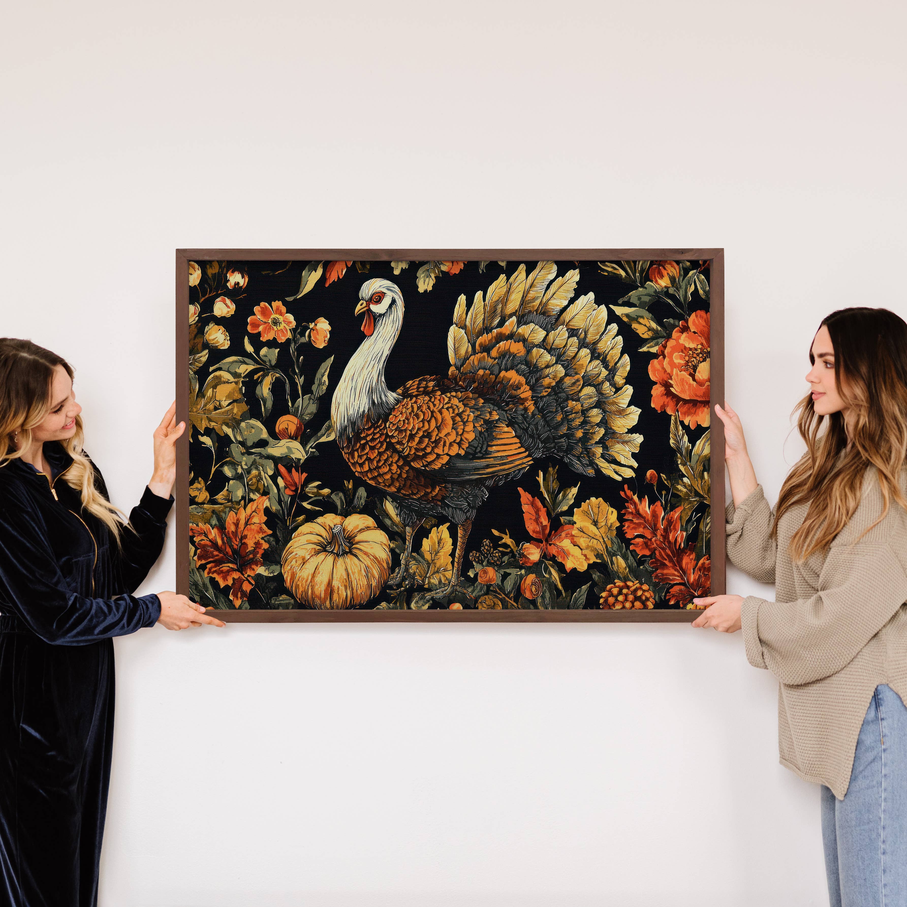 Dark Turkey Thanksgiving Painting - Thanksgiving Wall Art