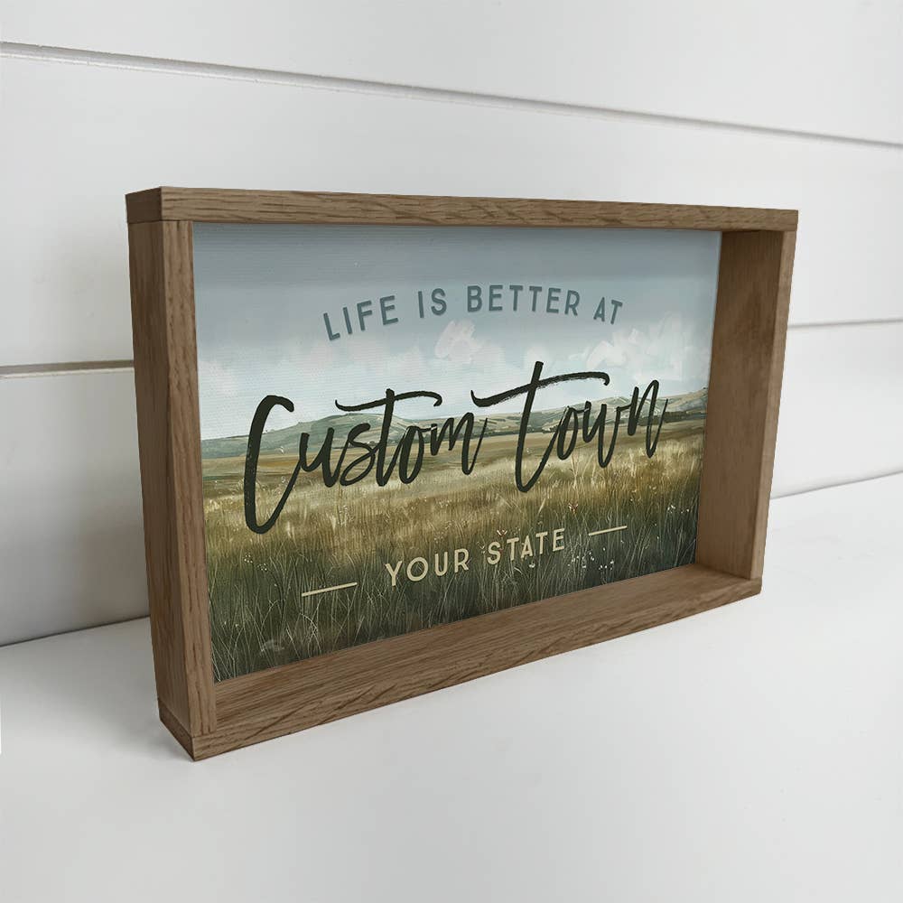 Custom Grassy Landscape - Custom Location Canvas Art - Frame