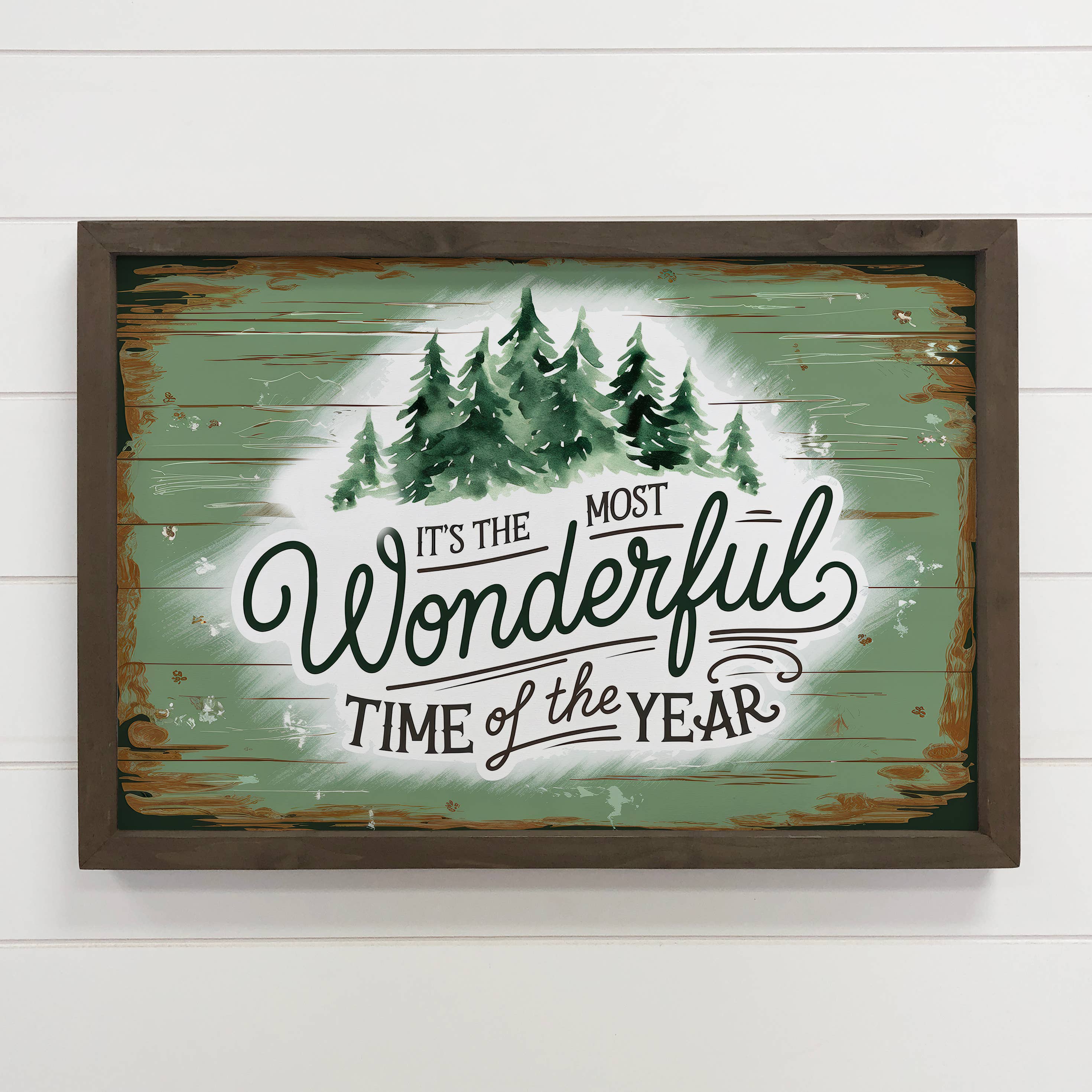 Most Wonderful Time of Year Tree Sign - Christmas Word Sign