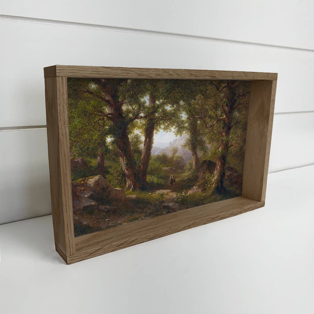 Woman in the Forest - Nature Canvas Art - Wood Framed Art