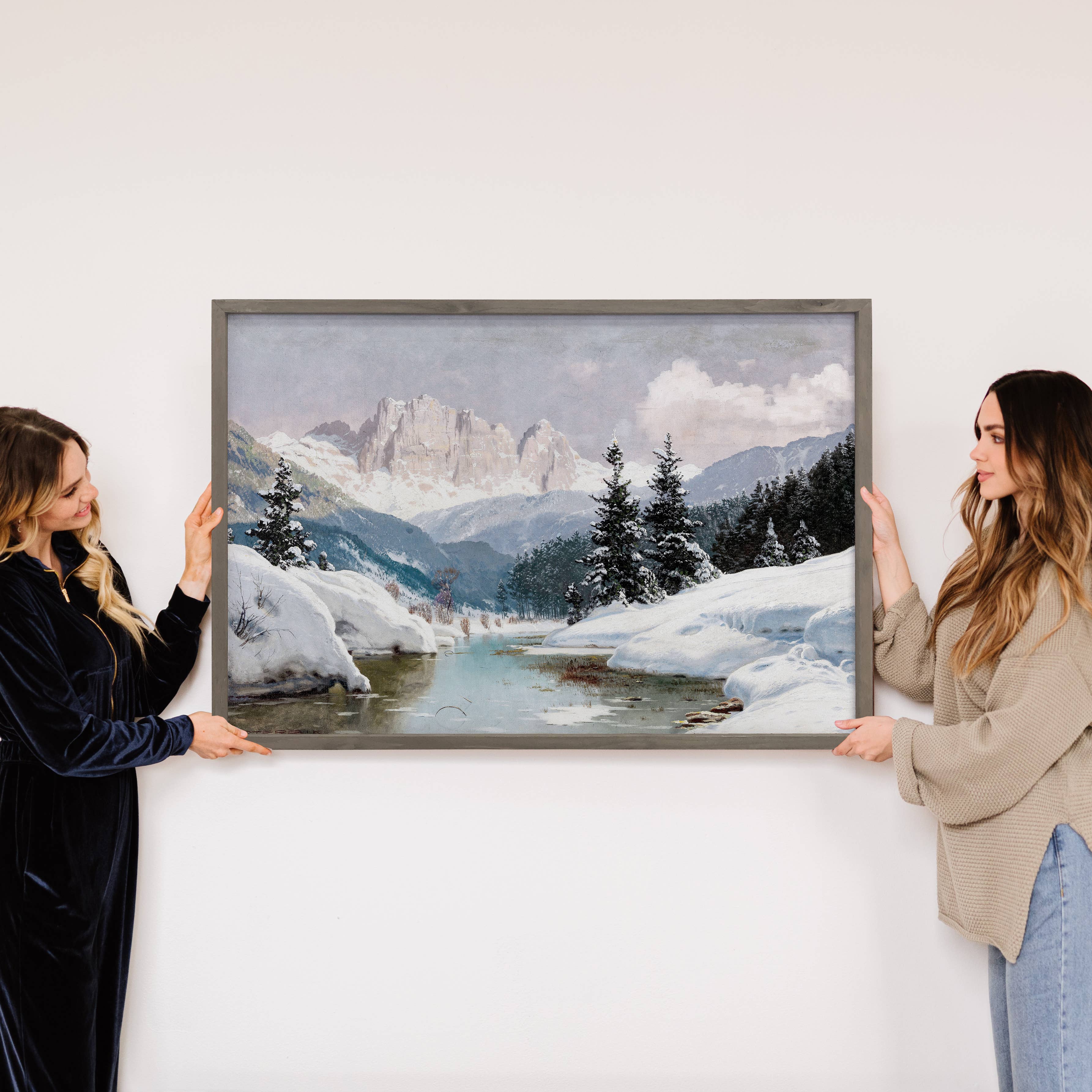 Winter Dolomites Mountains - Winter Mountain Canvas Art