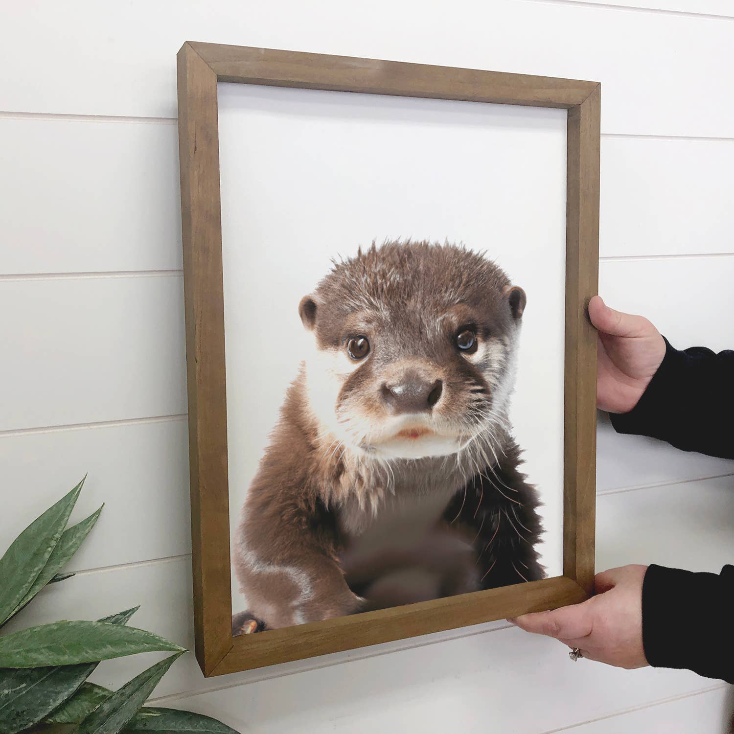 Baby Otter Wood Sign Cute Animal Wall Art
