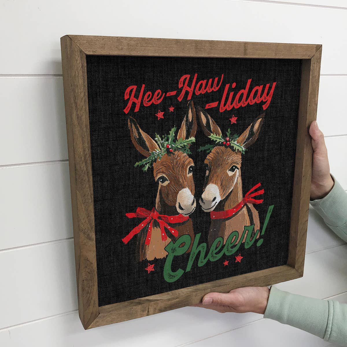 Hee Hawliday Donkey Christmas - Christmas Canvas Art