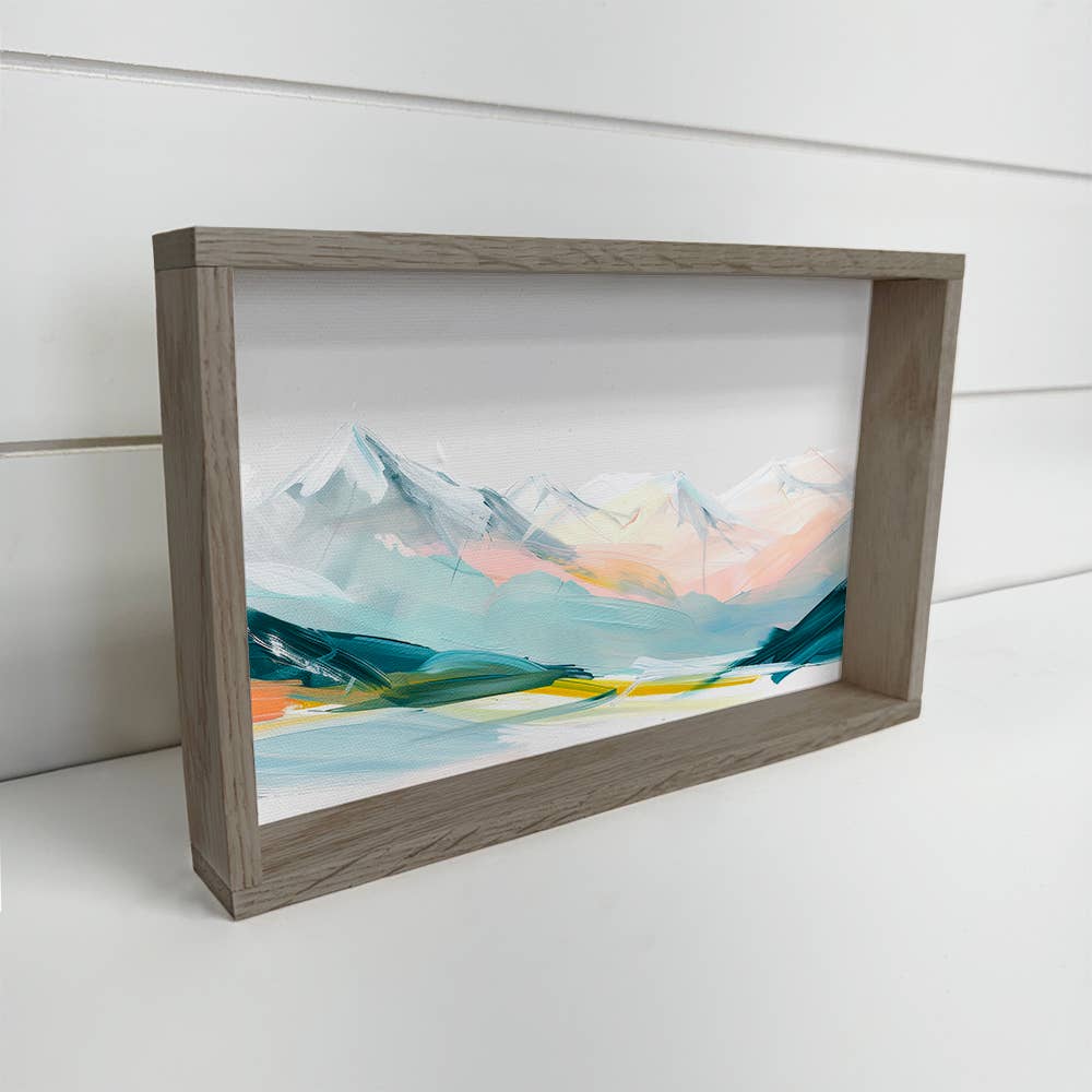 Contemporary Colorful Mountains - Mountain Wall Art - Framed