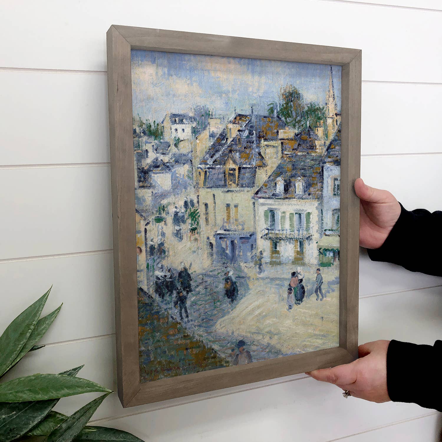 Streets of France - City Landscape Canvas Art - Wood Framed