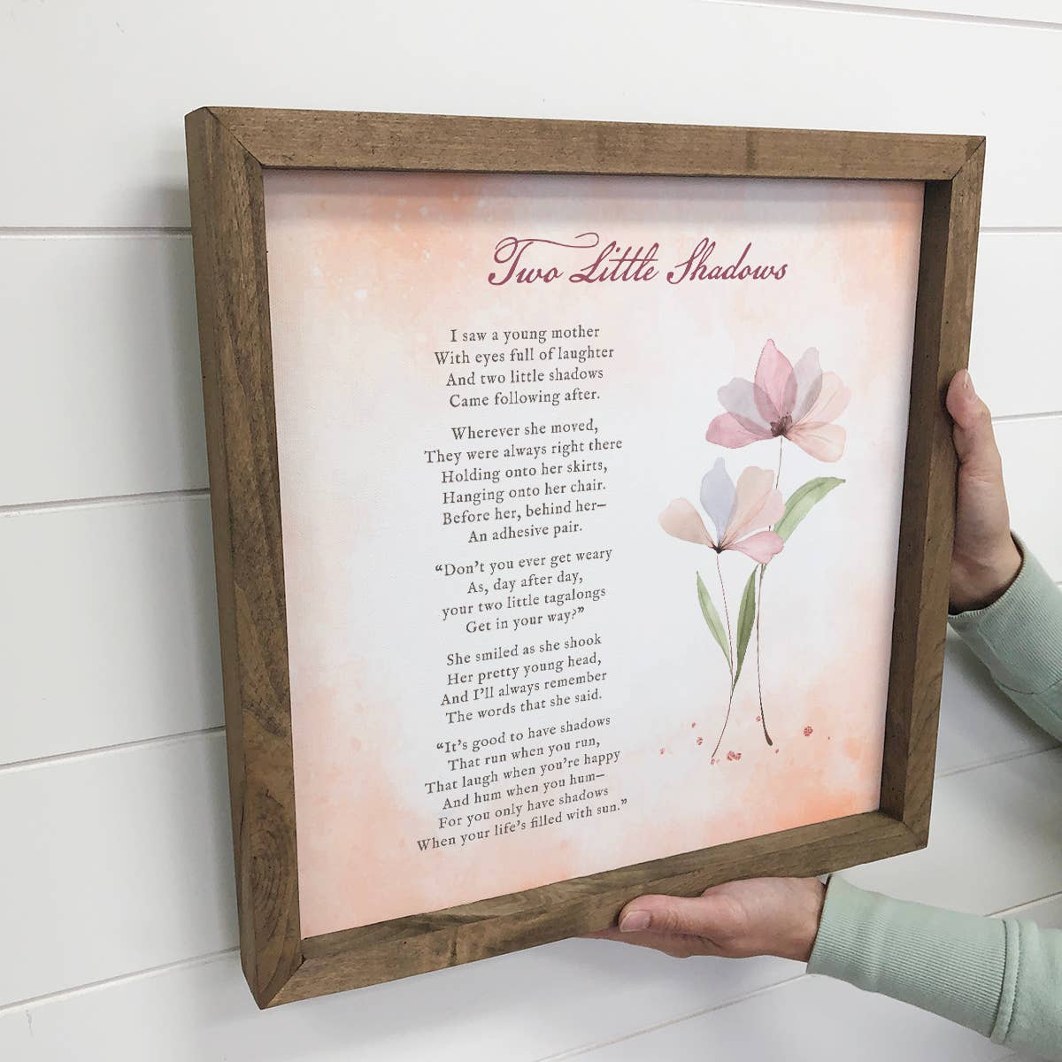 Two Little Shadows - Cute Poem Canvas Art - Wood Framed Art