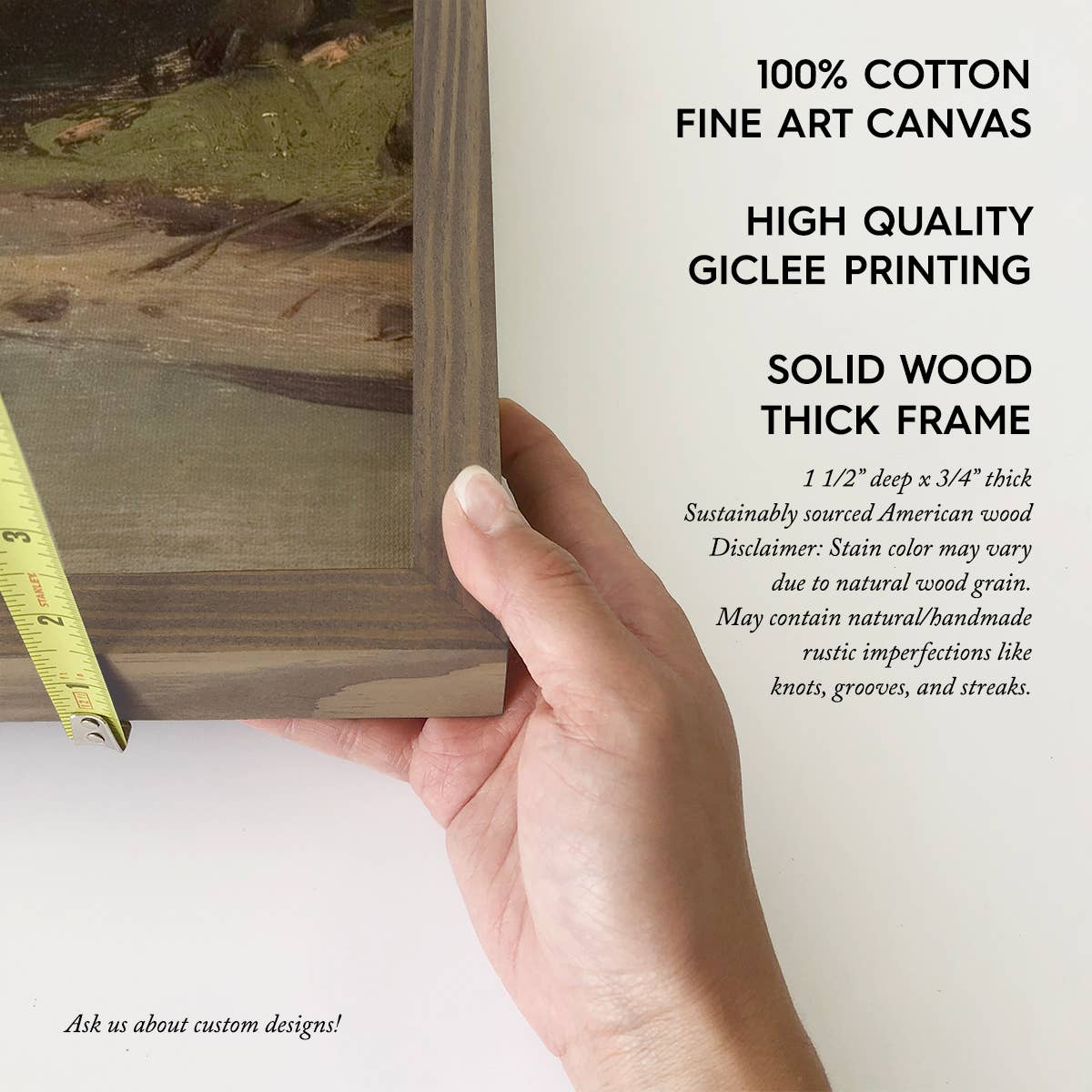 Gray Overcast River- River Landscape Canvas Art - Framed Art