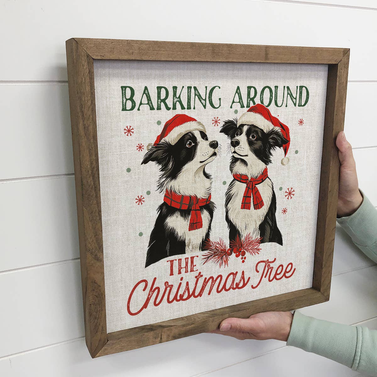 Barking Around the Christmas Trees Dogs - Christmas Dog Art