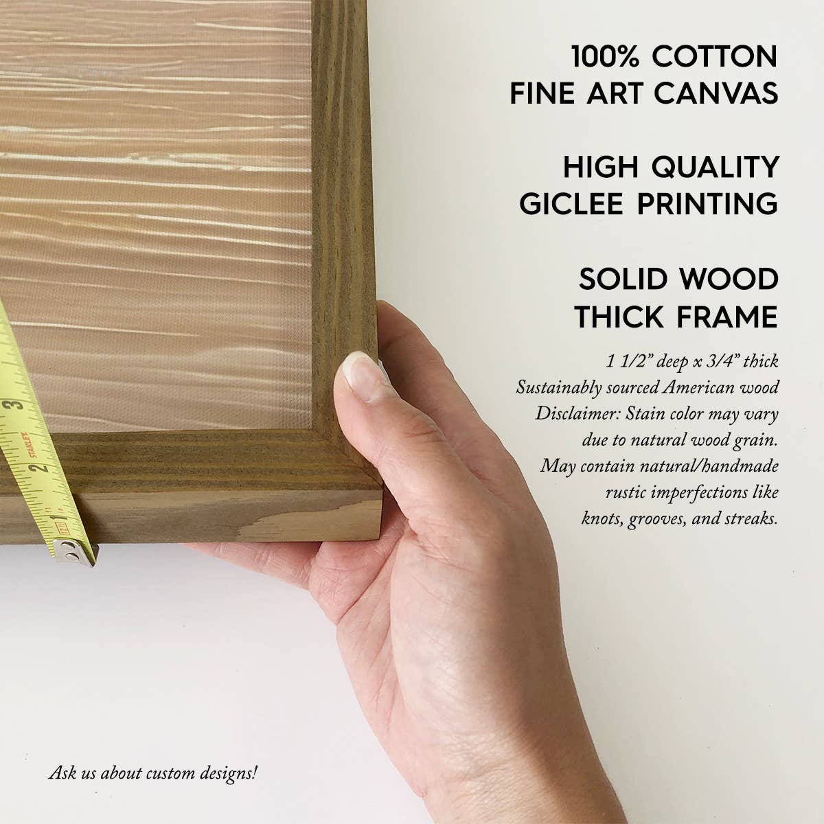 Custom Sandy Beach Scene - Custom Canvas Art - Wood Framed