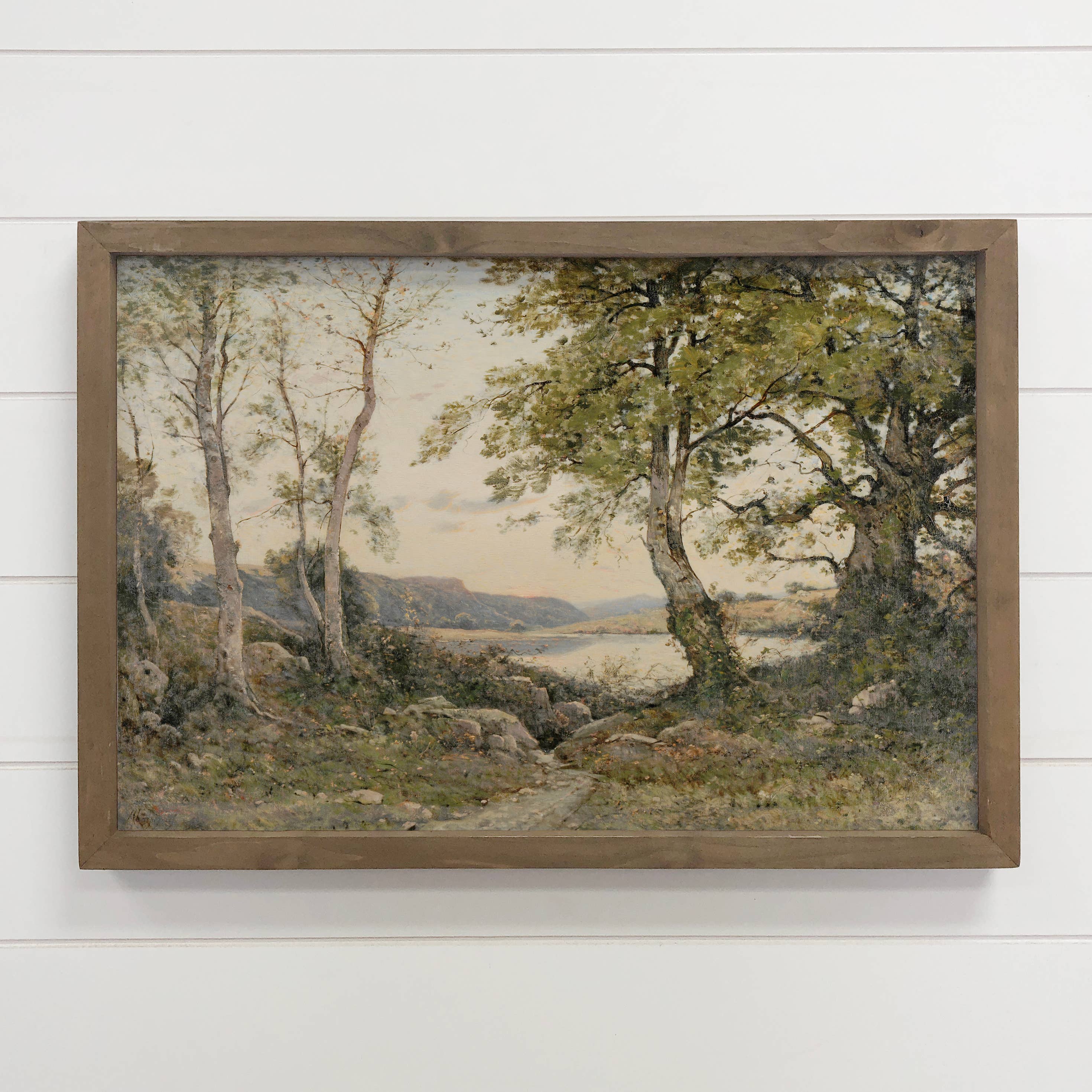Hidden Path to the River - River Canvas Art - Wood Framed