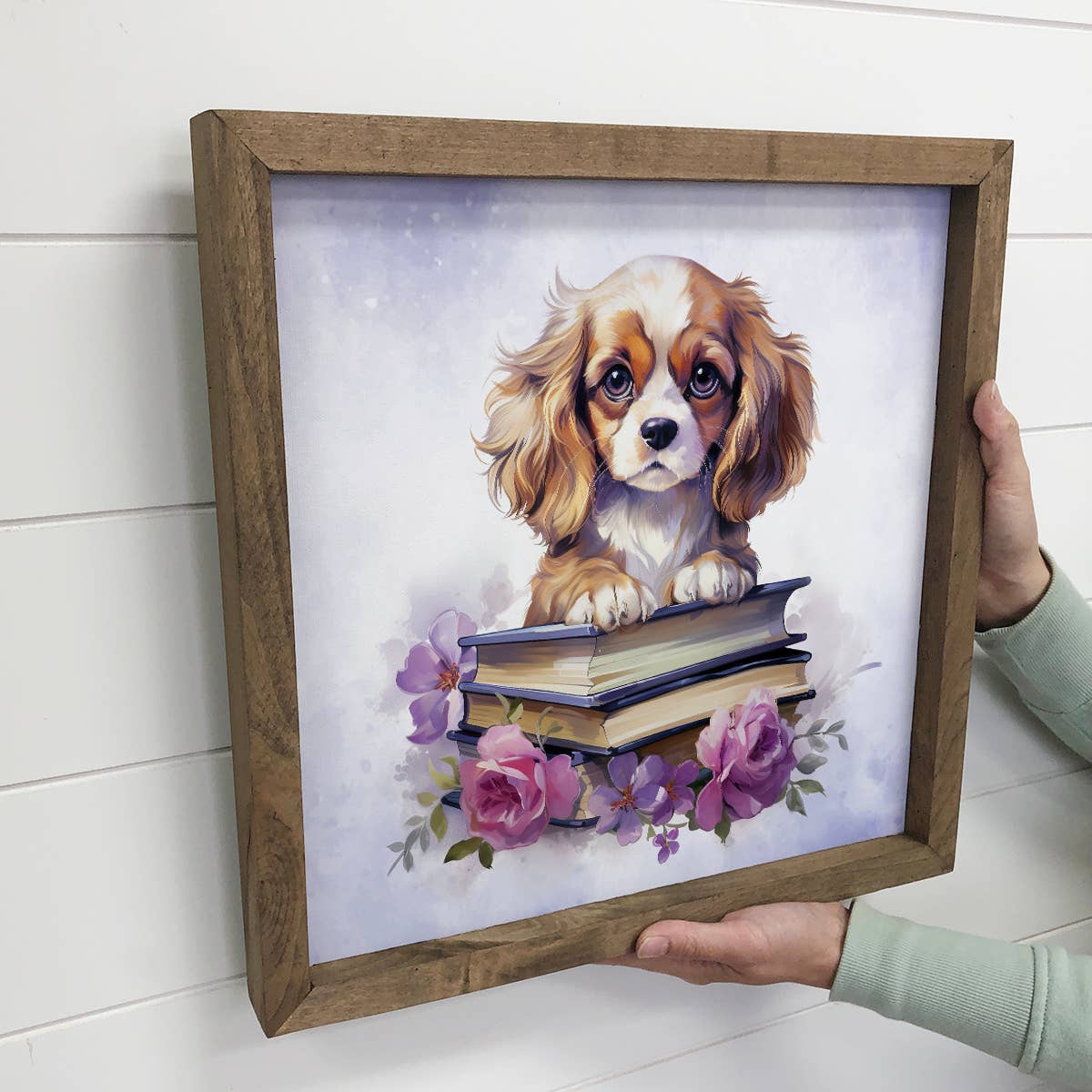 Cocker Spaniel Puppy Books - Puppy Canvas Art - Book Decor