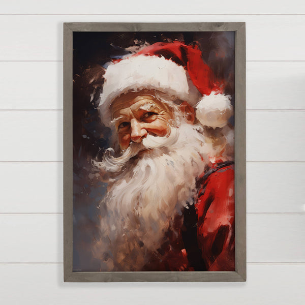 Father Christmas Santa Painting - Vintage Holiday Canvas Art
