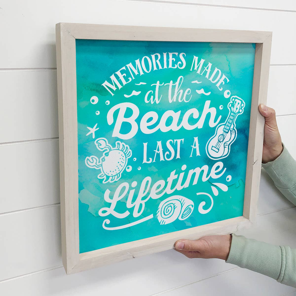 Memories At the Beach - Beach Word Art - Wood Framed Decor