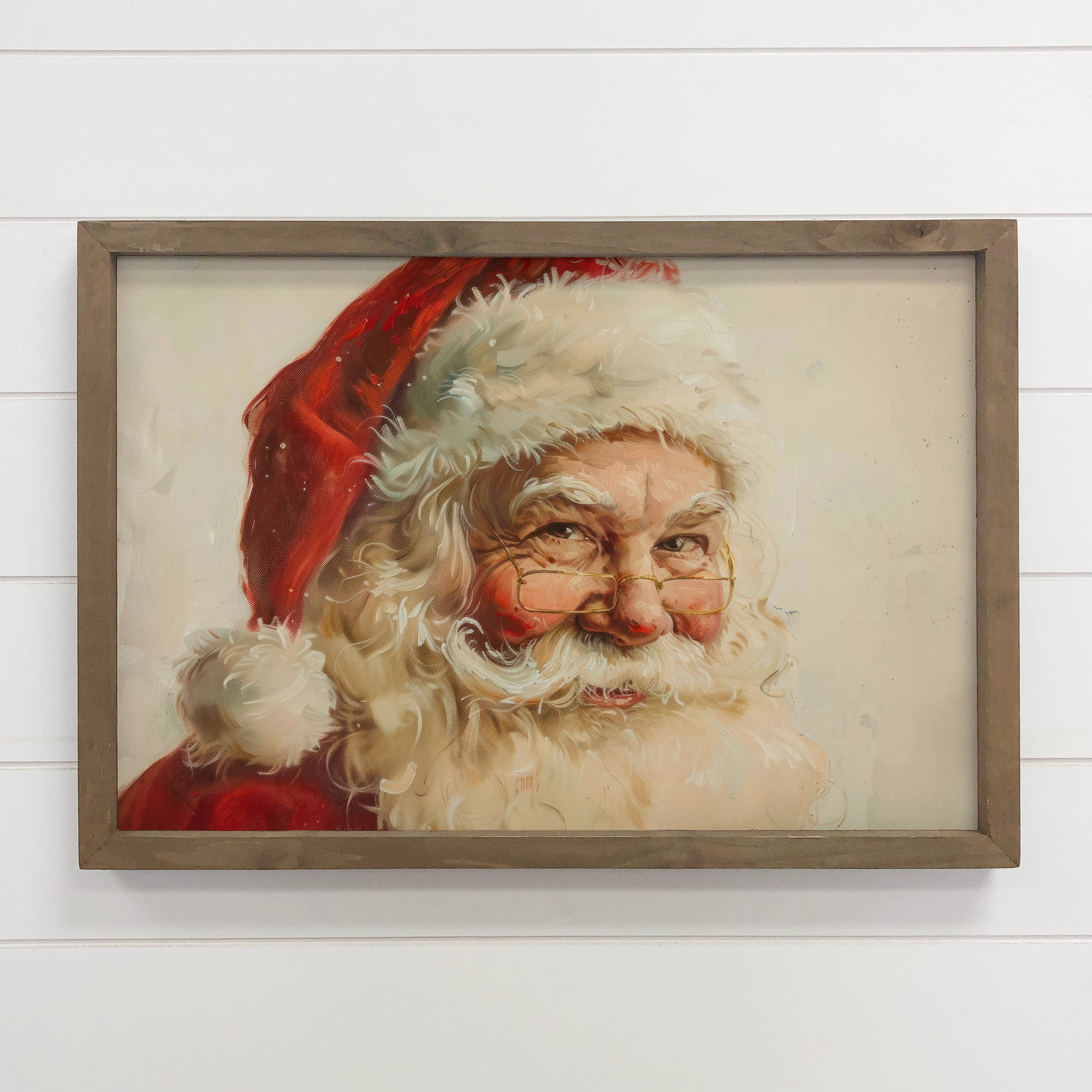 Santa is Watching You - Santa Claus Canvas Art - Framed Art
