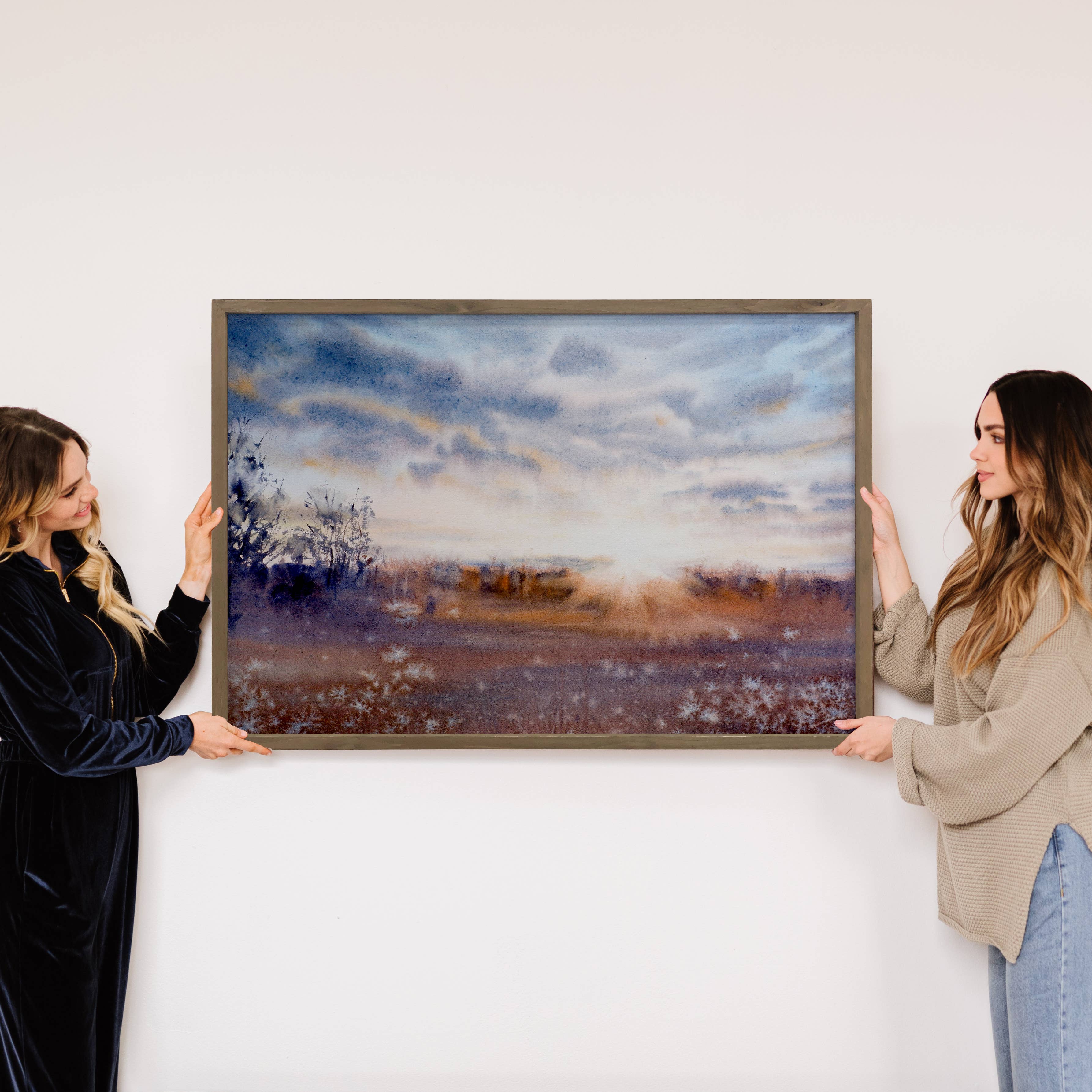 Abstract Sunlit Field - Nature Canvas Art - Wood Framed Art